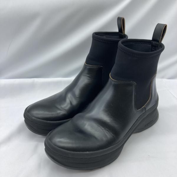 【中古】ジルサンダー ブラックレザーアンクルブーツ サイズ42[19]