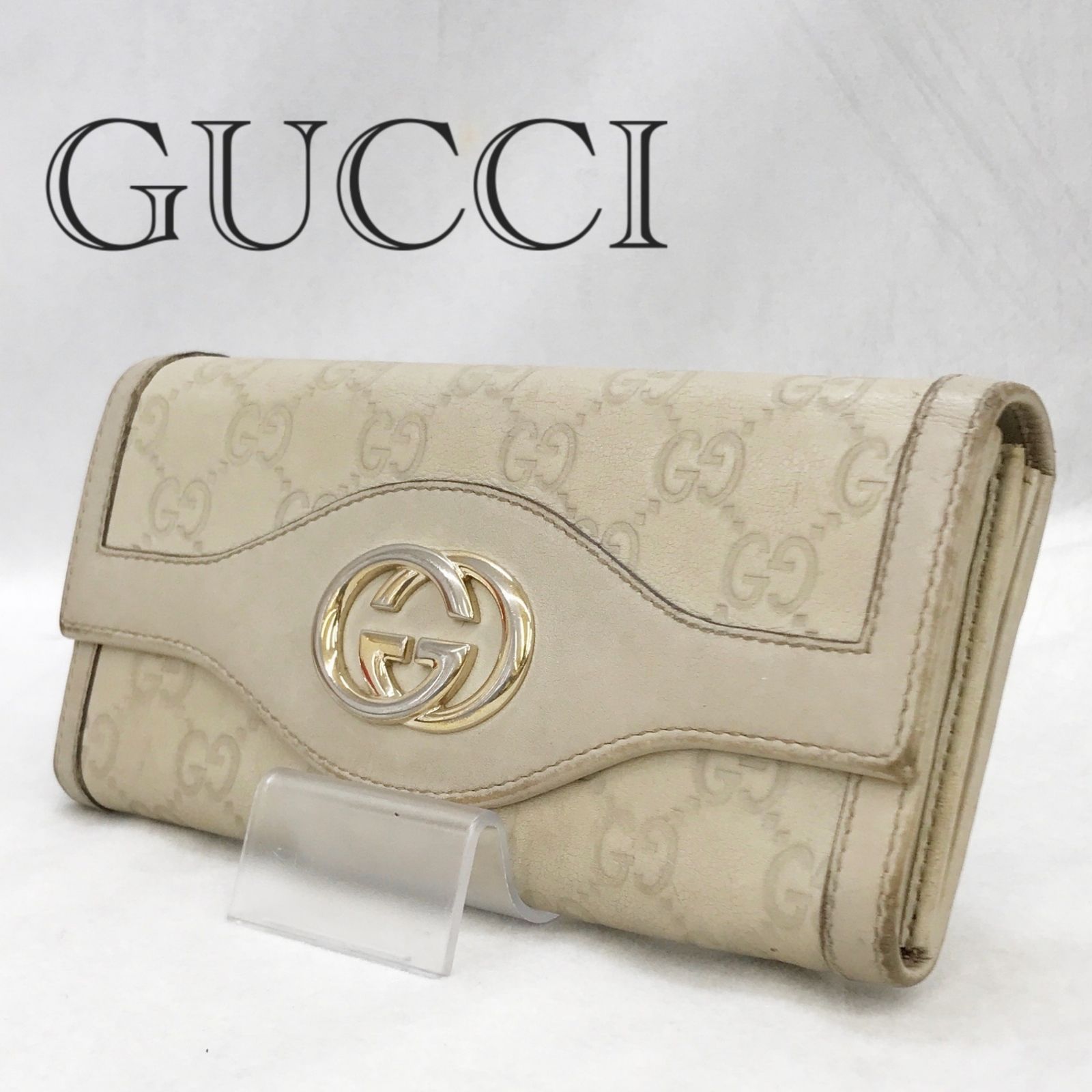 GUCCI グッチ グッチシマ 282431 2067 二つ折り 長財布 ダブルG レザー