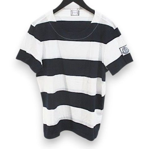 モンクレール MONCLER GAMME BLEU 313918000600 82771 ボーダー 半袖 Tシャツ カットソー M 紺系 ネイビー イタリア製 ロゴ 文字 刺繍 ワッペン 26,925円