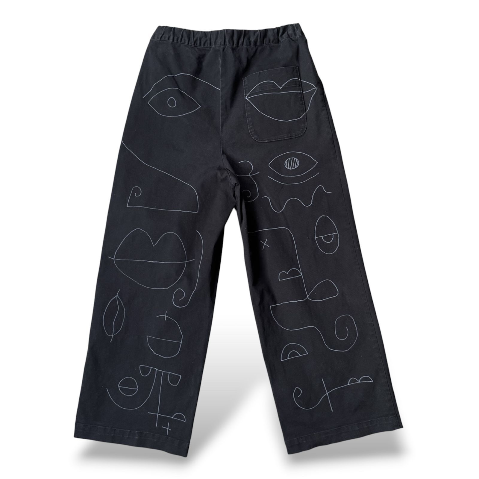 HAND PAINT DESIGN LINE ART WIDE PANTS / ハンド ペイント ライン アート 落書き ワイド パンツ