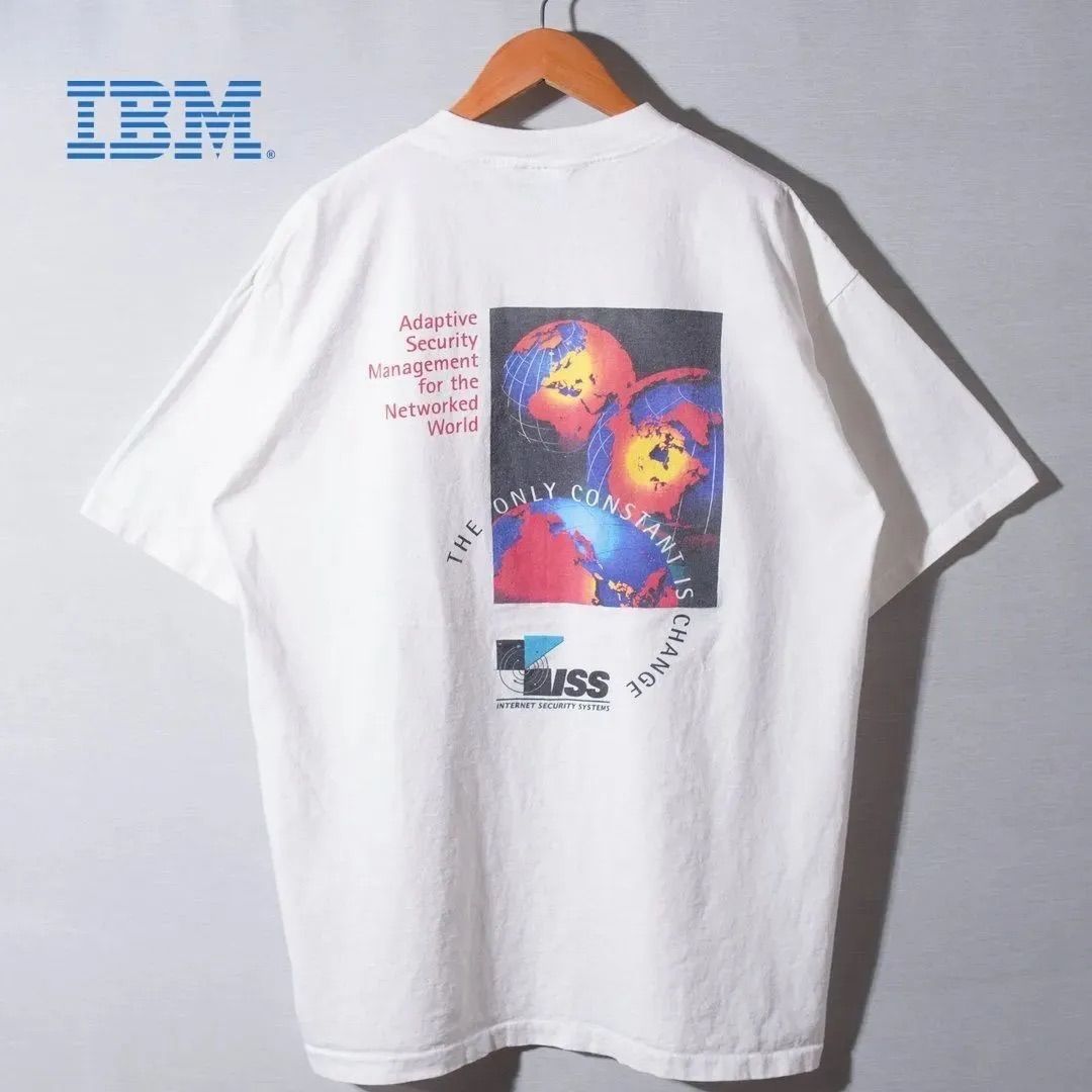 90s USA製 ISS アイビーエム IBM Tシャツ XL ホワイト Internet