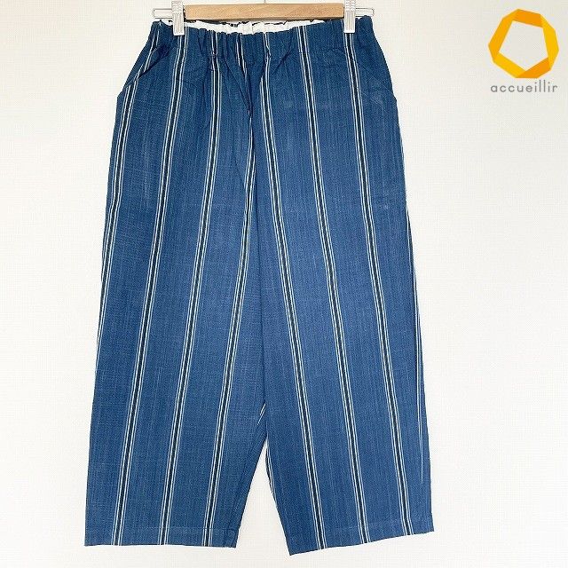 #anc ヤンマ産業 YAMMA パンツ M 青 白 ワイド ストライプ 日本製 レディース [1011892] 9,940円