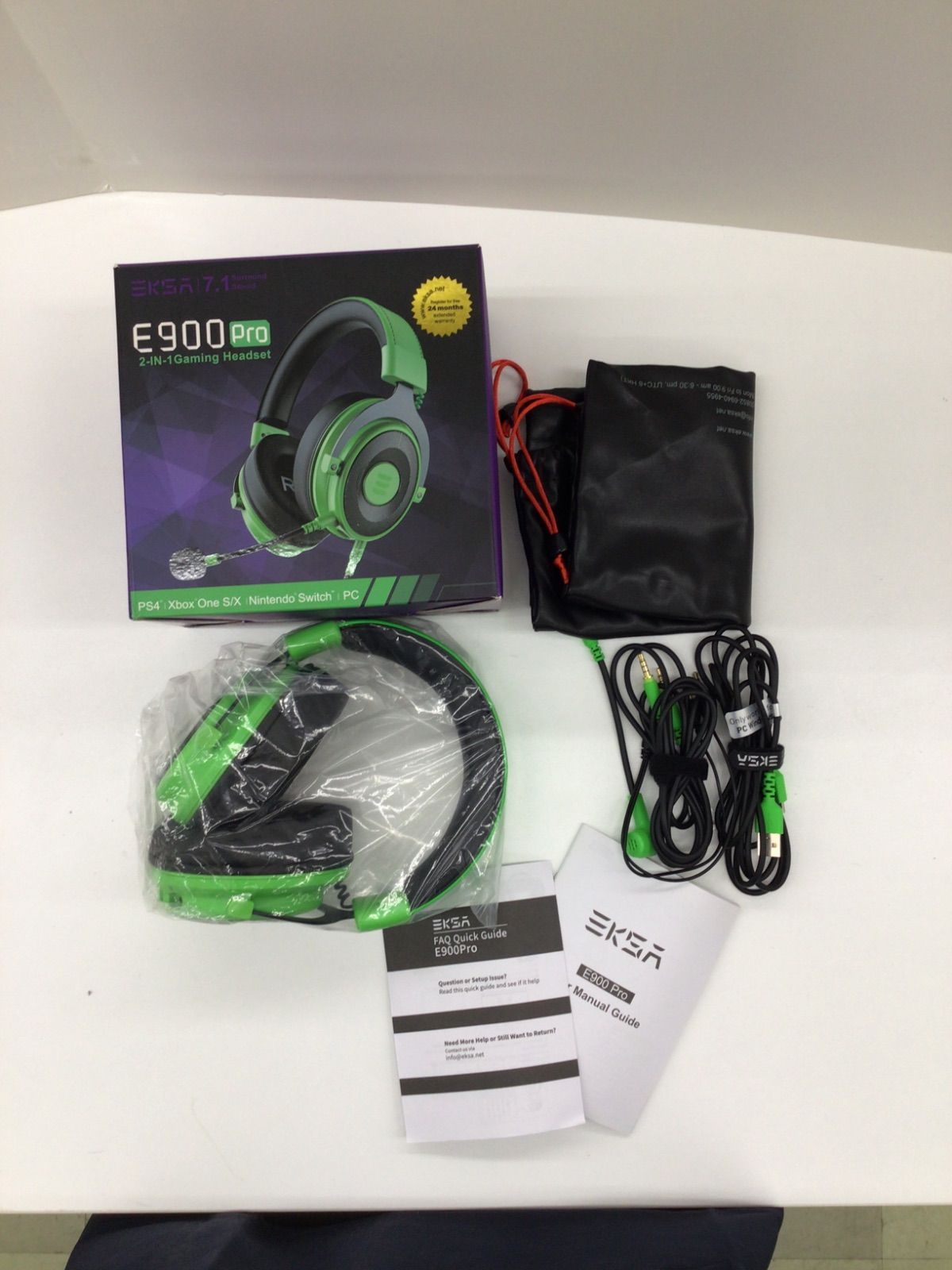 新品・未使用品・現状品】ゲーミングヘッドセット EKSA グリーン C-109