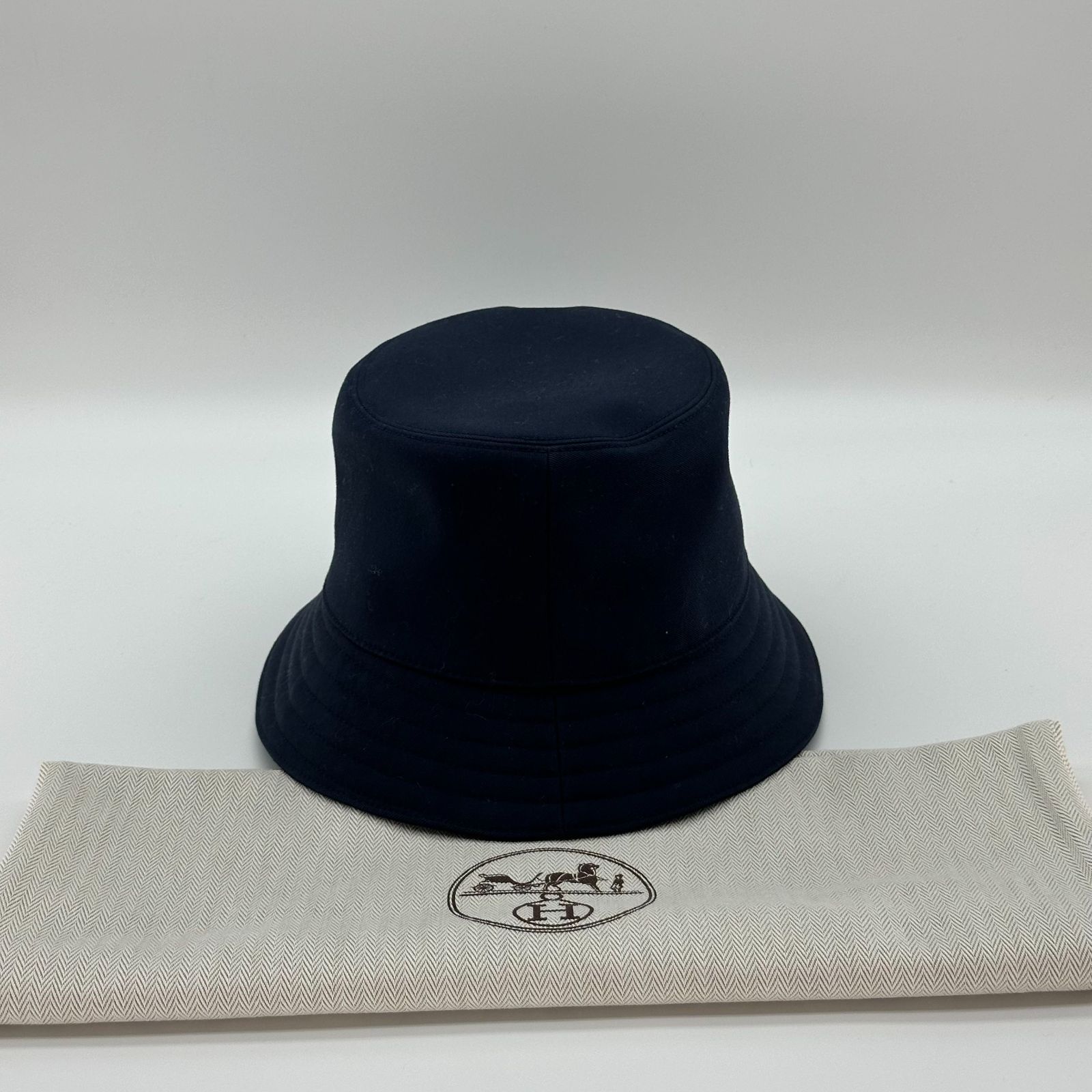 Hermes エルメス フレッド ハット H ドロワ ブルー サイズ 58 SAランク レディース保存袋付き【中古】