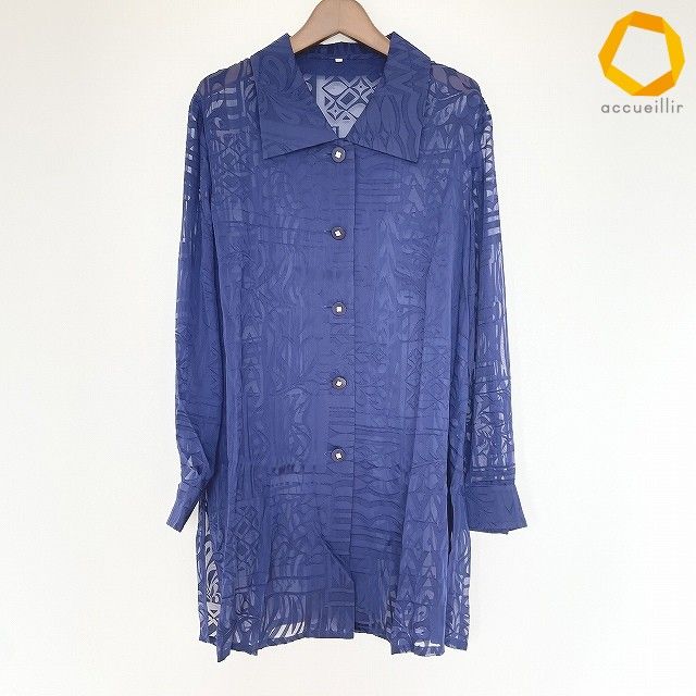 #anc ジバンシィ GIVENCHY シャツ・ブラウス 44 紺 シースルー シルク混 レディース [980018] 6,320円