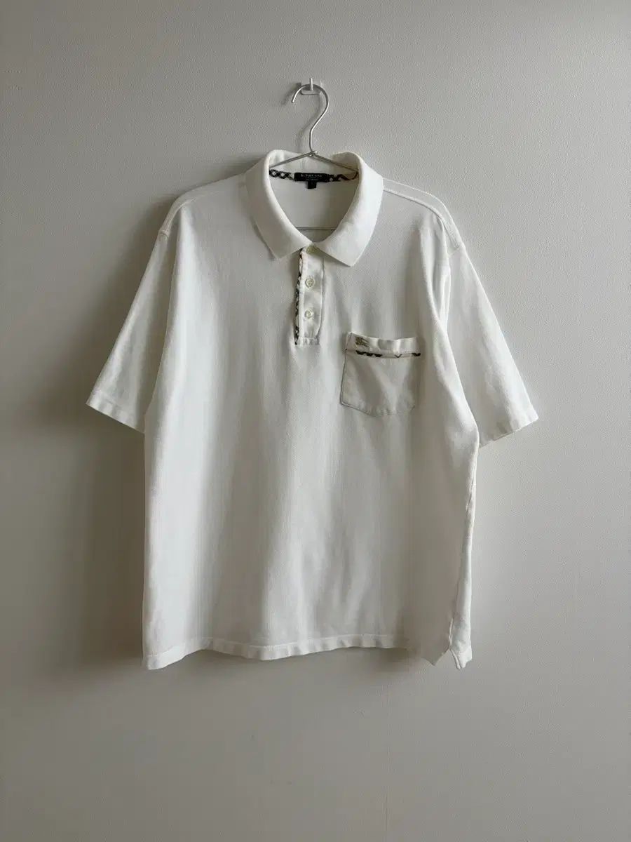 バーバリー 白 半袖 カラーTシャツ