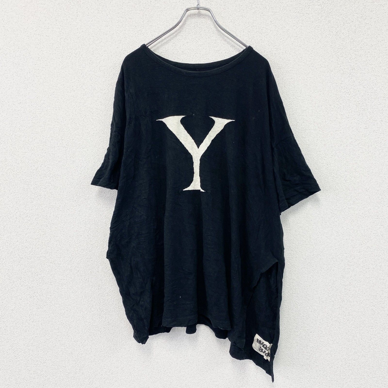 Yohji Yamamoto ヨウジヤマモト BLACK and BLACK 半袖Tシャツ 黒 ブラック 2サイズ 古着