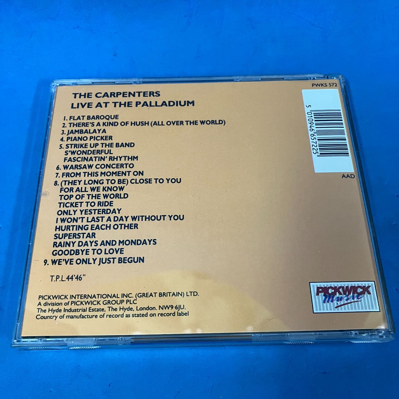 The Carpenters : Live at the Palladium』 カーペンターズ Pickwick