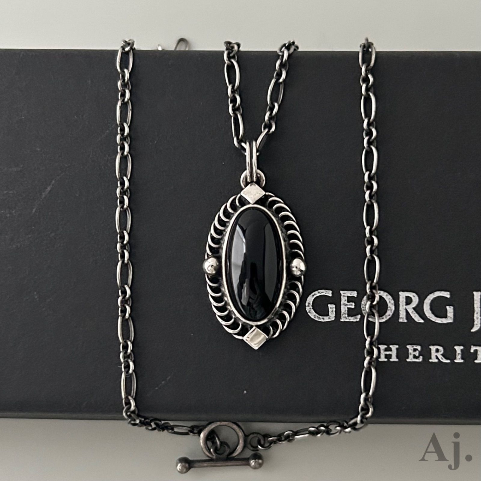 ジョージジェンセン ネックレス ペンダント オニキス 2004 Ag925 Georg