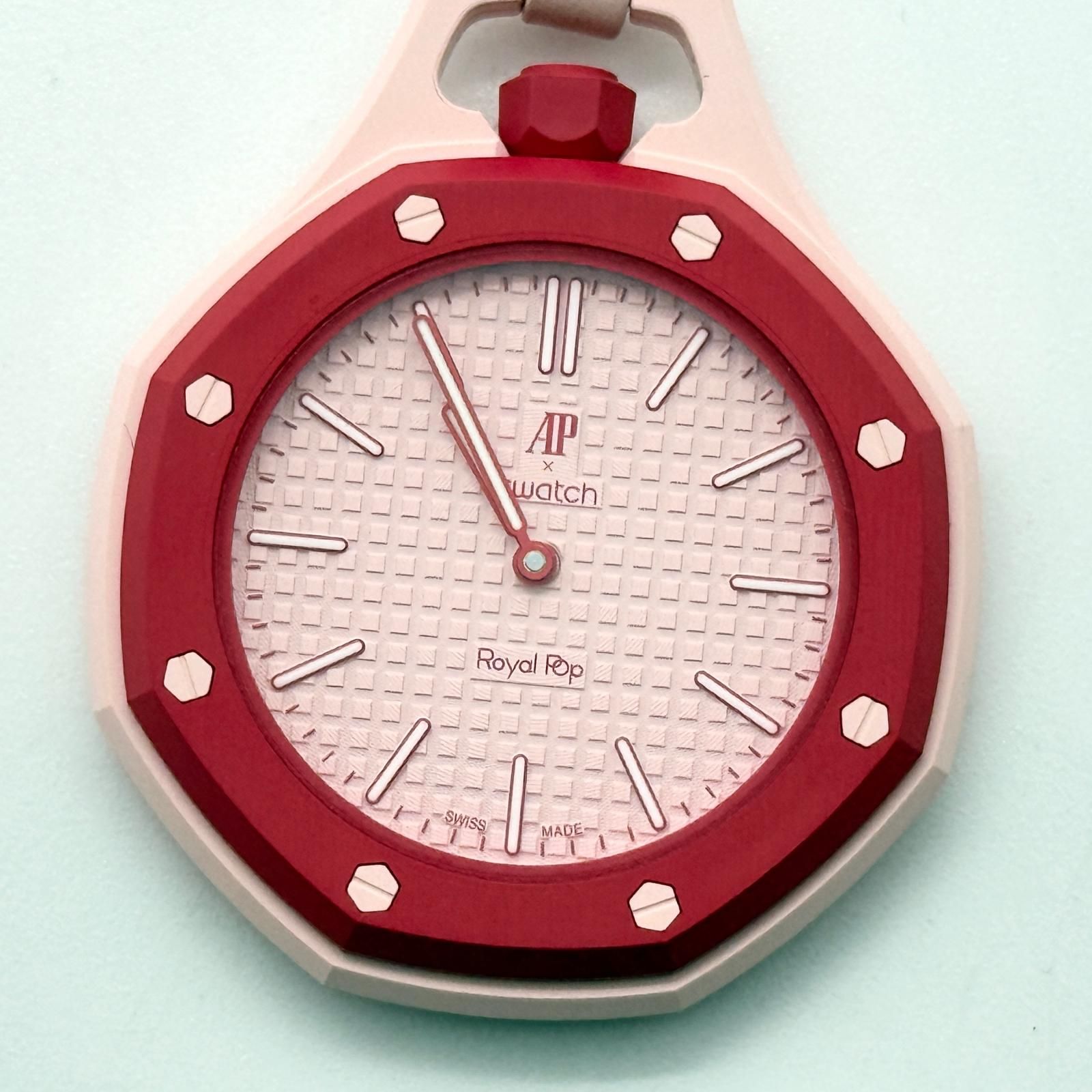AUDEMARS PIGUET オーデマ・ピゲ ×スウォッチ ロイヤルポップ バイオセラミック SSX03R100N ピンク 手巻き ユニセックス 懐中時計 稼働品