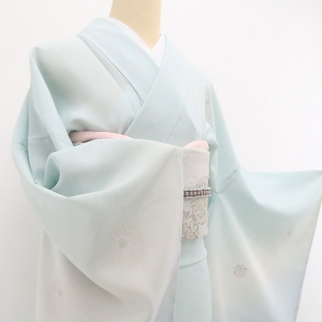 新品・夏訪問着】絽 刺繍 華文 夏着物 正絹 仕付け糸付 トールサイズ