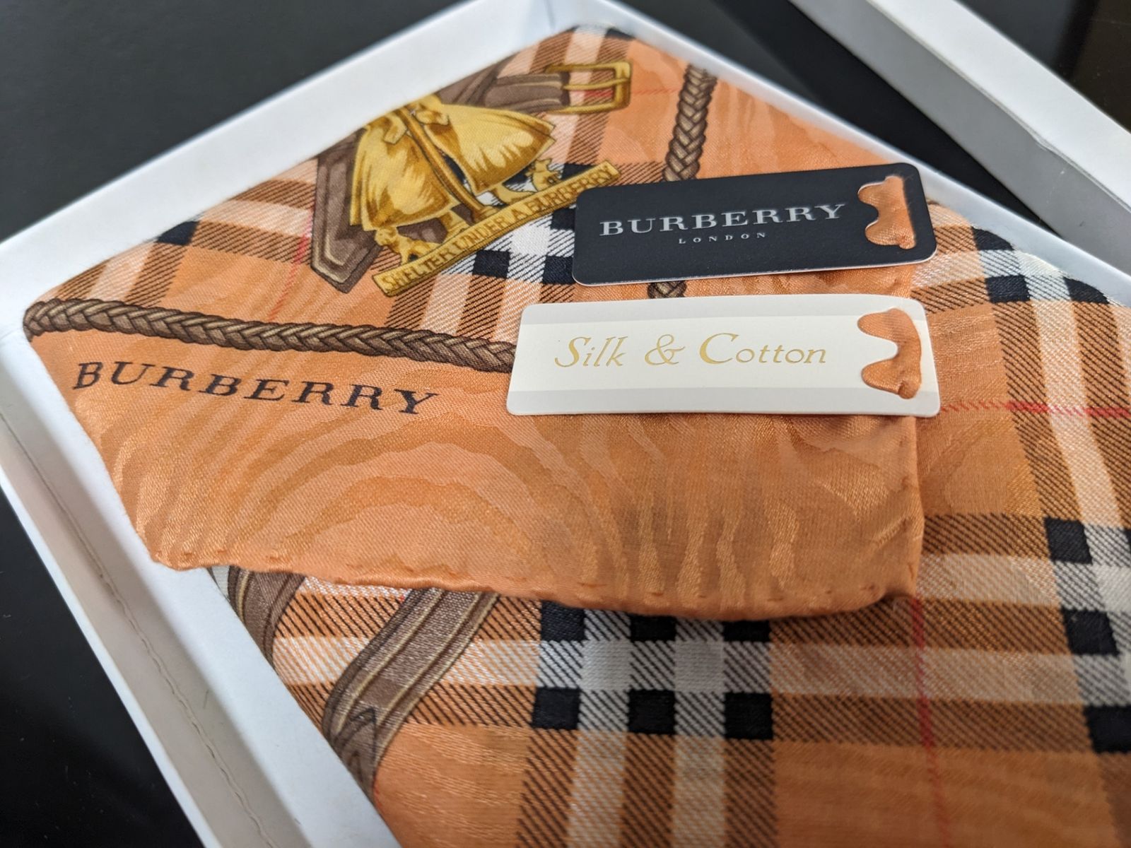 未使用◇Burberry ハンカチ シルクコットン チェック柄 - メルカリ