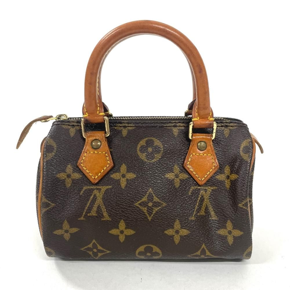 ルイヴィトン LOUIS VUITTON ミニスピーディ ハンドバッグ モノグラム キャンバス M41534 ブラウン ゴールド金具 旧型【中古】
