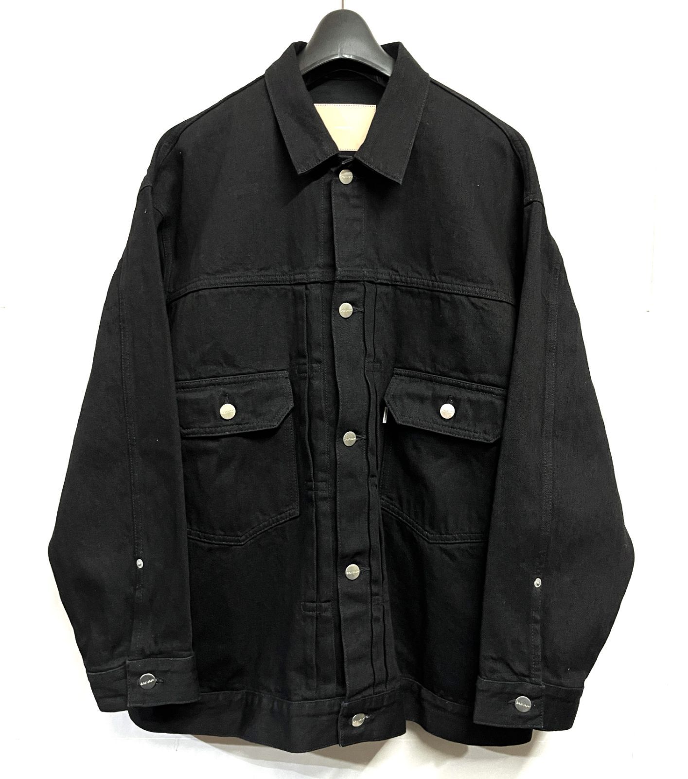 Graphpaper｜グラフペーパー Selvage Denim Jacket (RIGID) ブラックデニムジャケット Gジャン