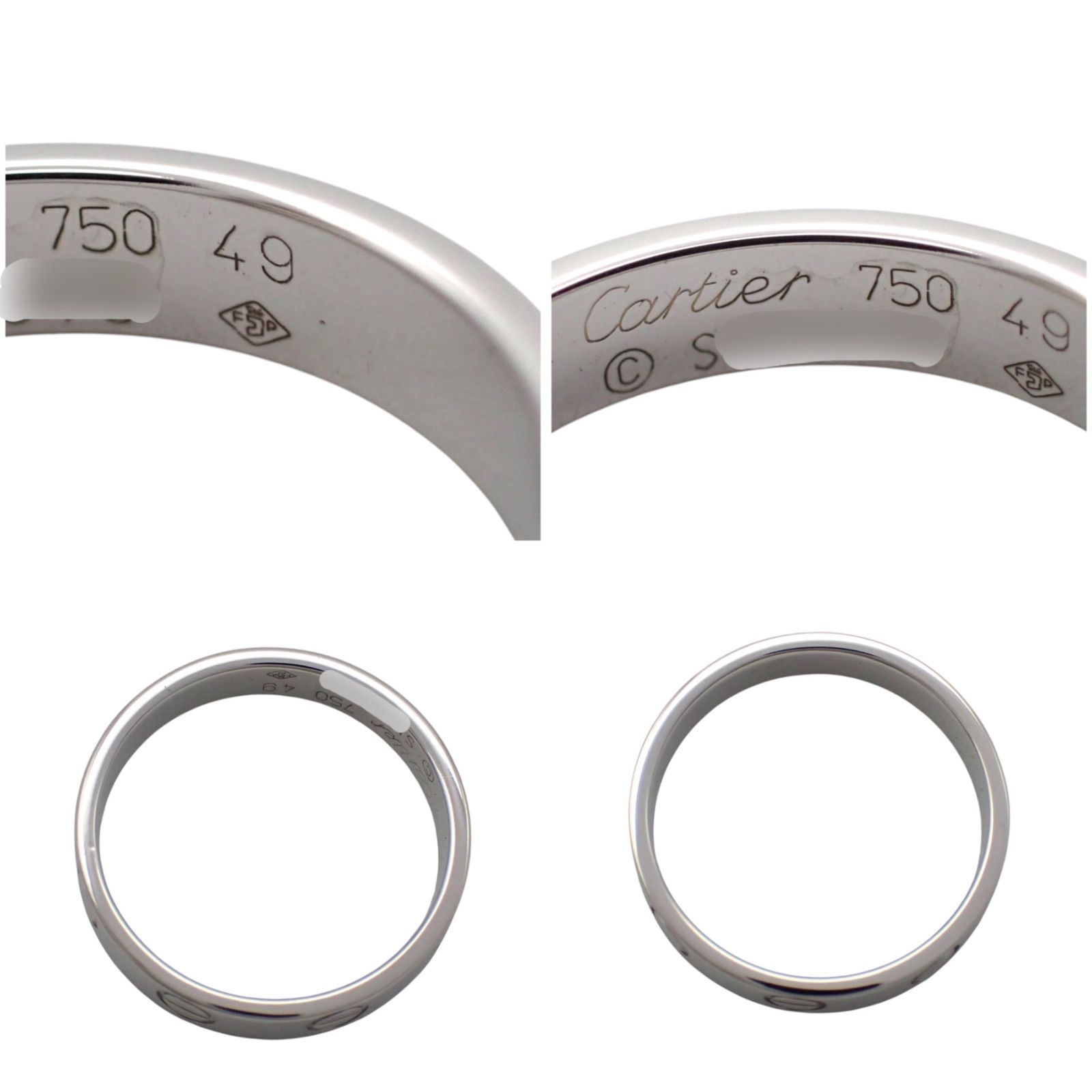 新品仕上げ済 Cartier カルティエ 49 ミニラブ リング 750 WG K18