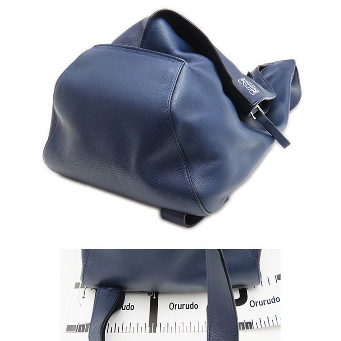 【ロエベ アントン ワンショルダーバッグ】バックパック レザー ネイビー 紺 トライアングル型 メンズ レディース LOEWE 中古 逸品質屋 丸高 甲子園店 人気 ブランド 高級 26k246-3