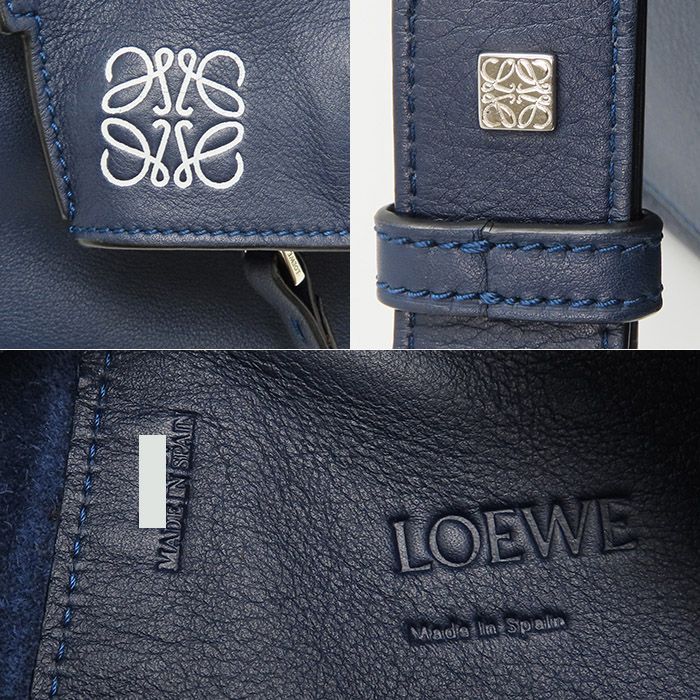 【ロエベ アントン ワンショルダーバッグ】バックパック レザー ネイビー 紺 トライアングル型 メンズ レディース LOEWE 中古 逸品質屋 丸高 甲子園店 人気 ブランド 高級 26k246-3