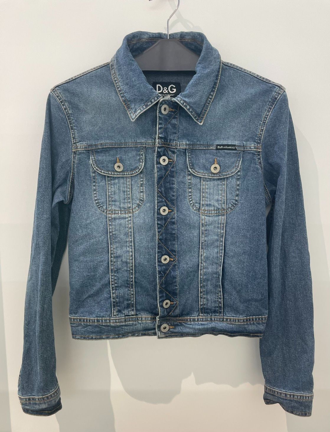 【成】DOLCE&GABBANA D&G ドルチェ&ガッバーナ インディゴデニムジャケット Gジャン レディース XS【6414YO】G13