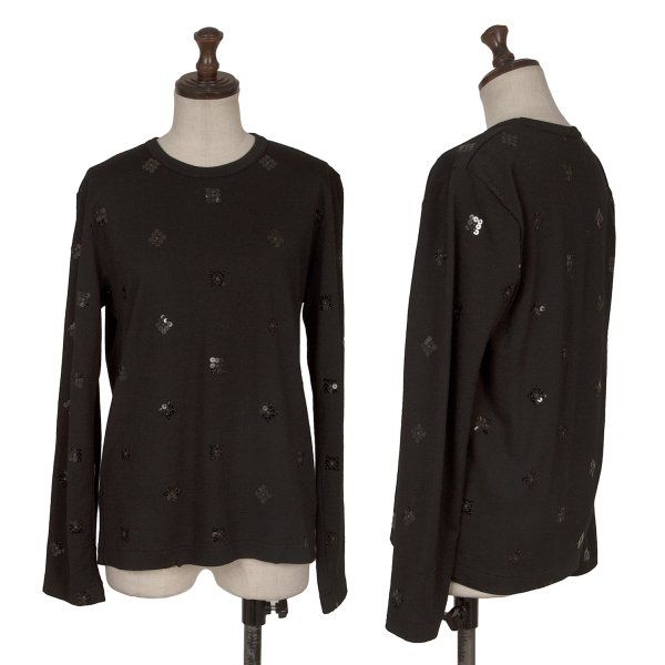 コムデギャルソンCOMME des GARCONS スパンコール装飾ニットソー 黒S位