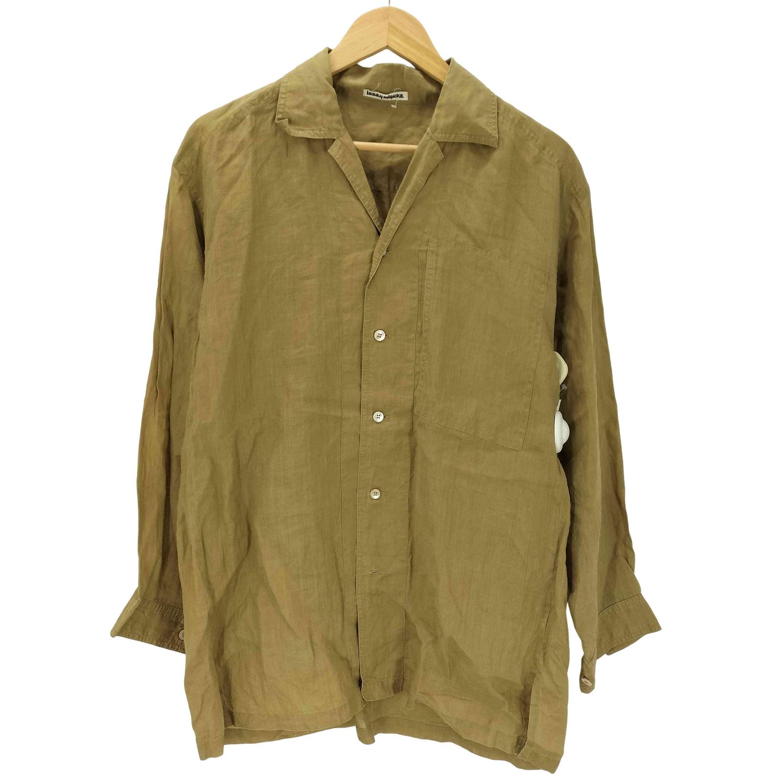 70s ISSEY MIYAKE イッセイミヤケ　ニットポロ　レディース 麻 イッセイミヤケ ISSEY MIYAKE 70S OLD 丸文字タグ 初期 麻 リネン 100
