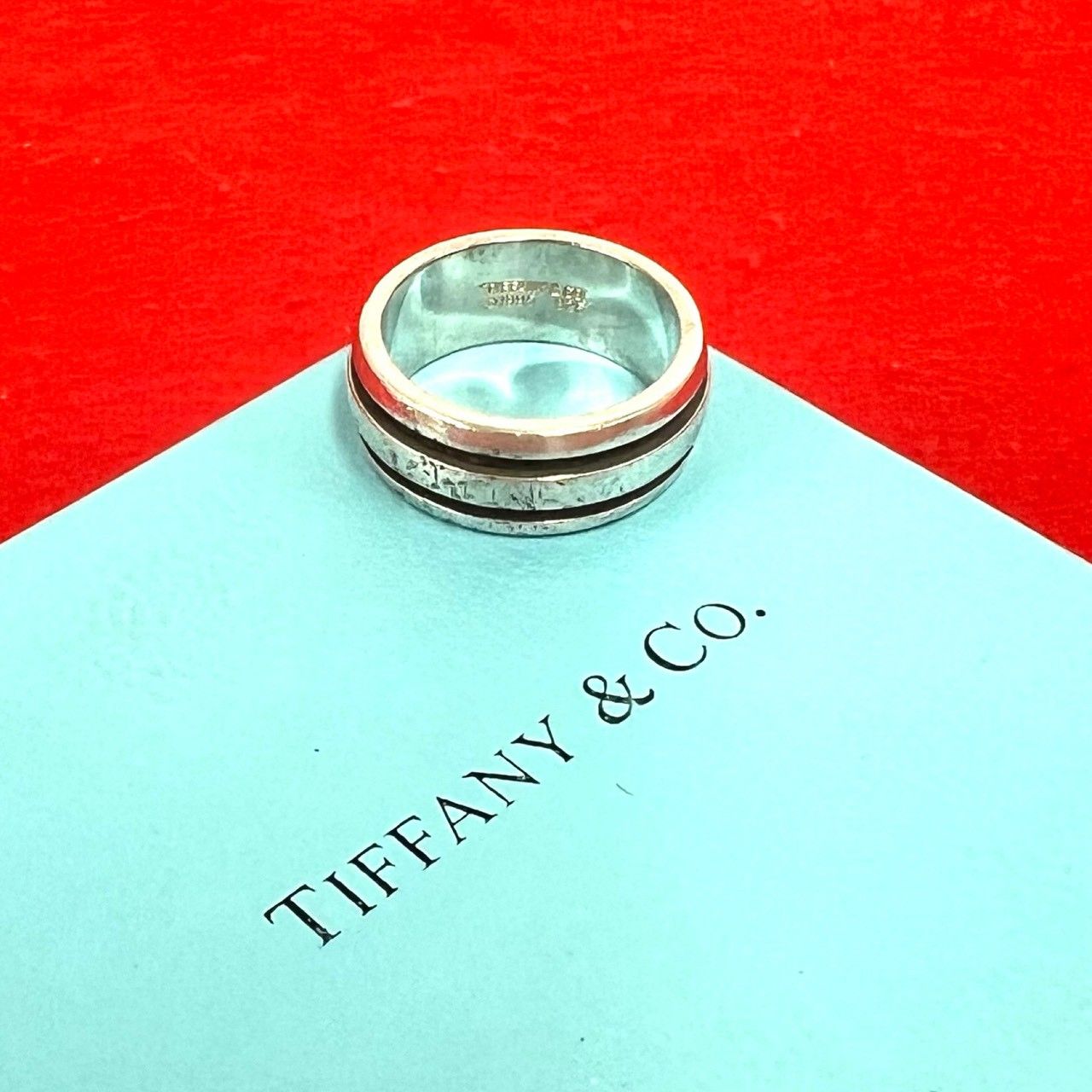 極 美品 TIFFANY&Co. ティファニー ヴィンテージ グルーブド ダブル