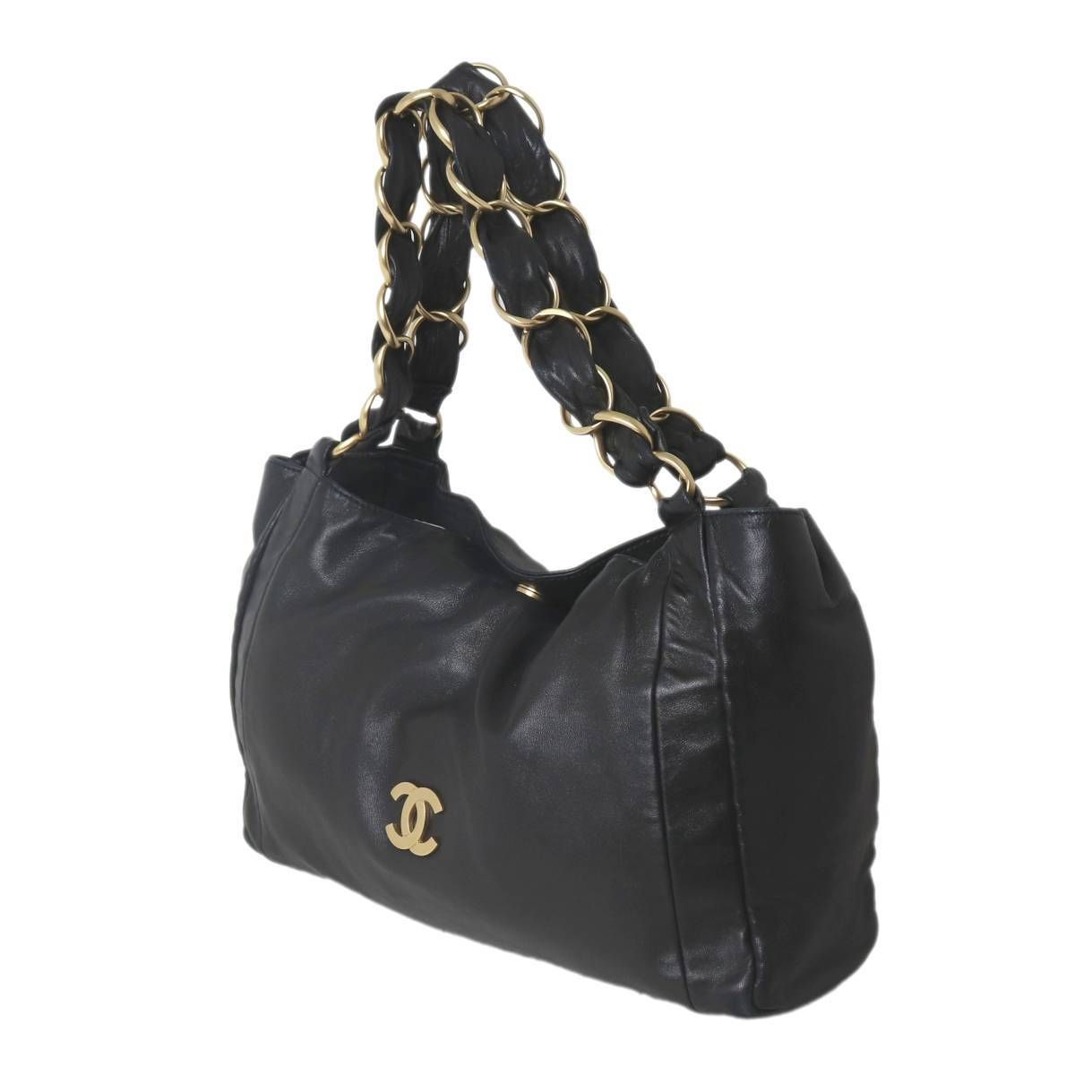 CHANEL/シャネル チェーン 肩掛けショルダーバッグ ココマーク ブラック ラムスキン 7886821 NO Bランク