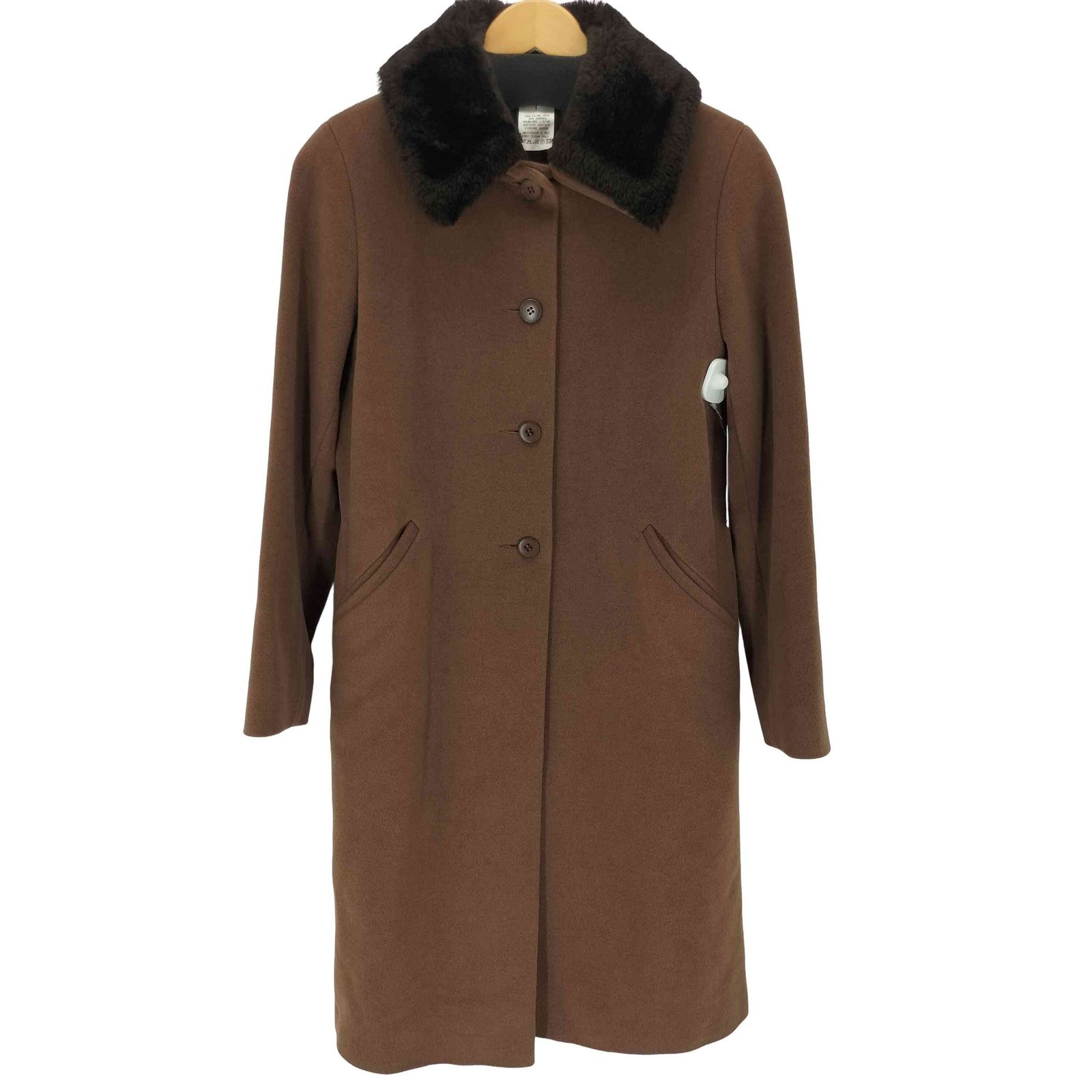 高級感 agnes b フランス製 アンゴラ50% ロングコート 38 アニエスベー agnes b. Angola アンゴラ混 ロングコート サンライズ