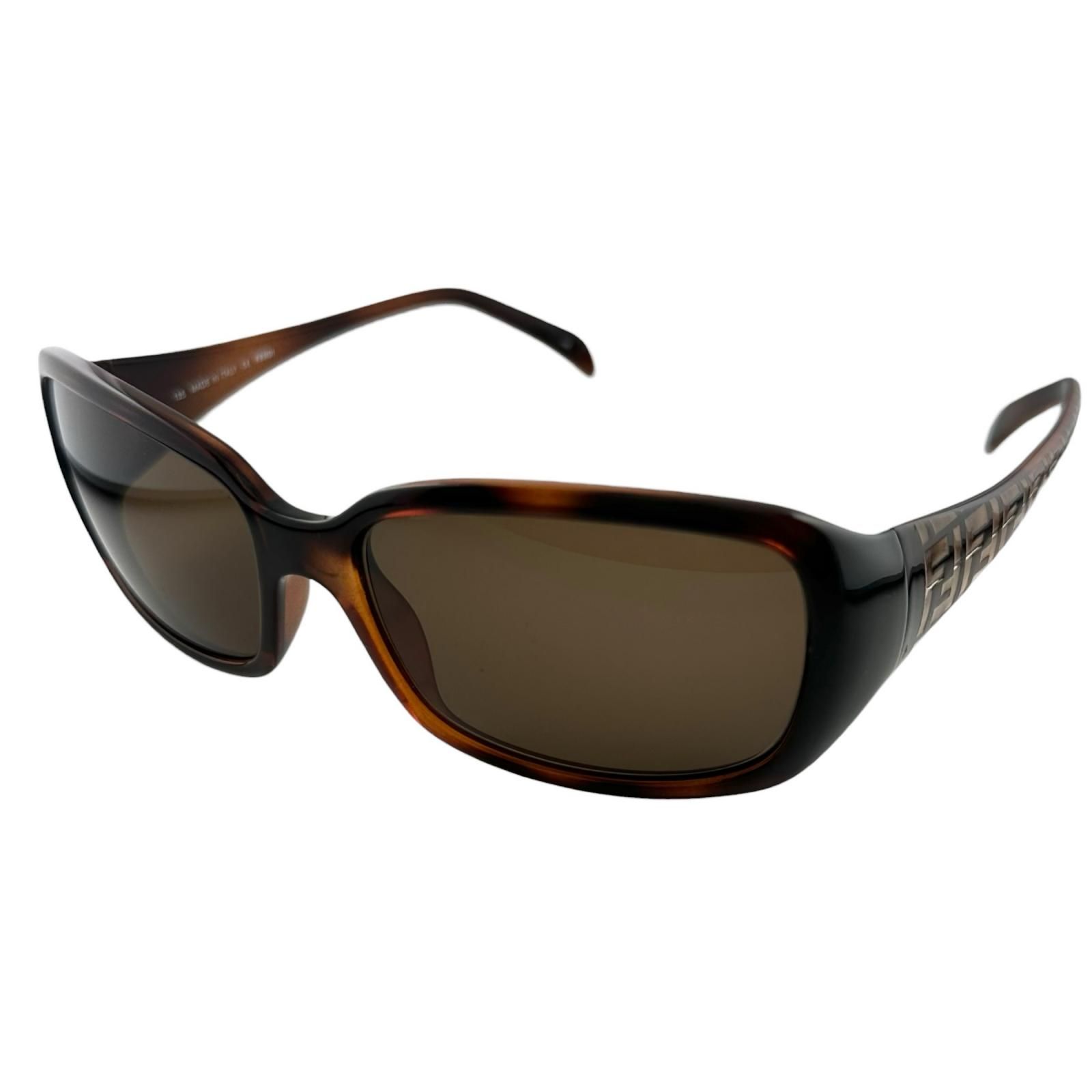 FENDI フェンディ 楕円形 ズッカ柄 FS5146 サングラス プラスチック ブラウン【中古】 レディース