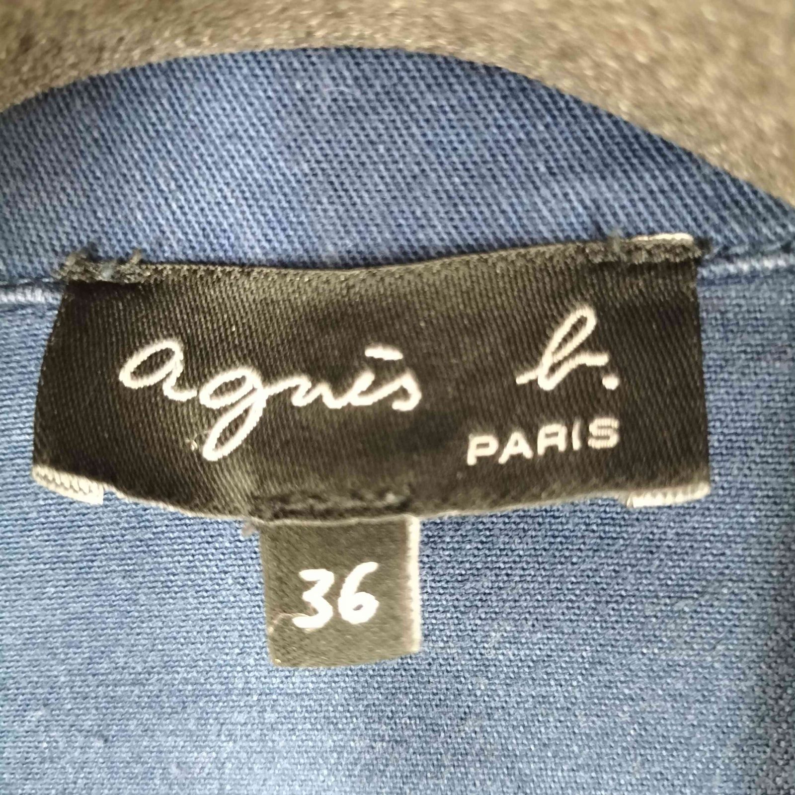 未使用タグ付き アニエスベー ダブルライダースジャケット インディゴ デニム S アニエスベー agnes b. サンライズ期 コットンダブルライダース
