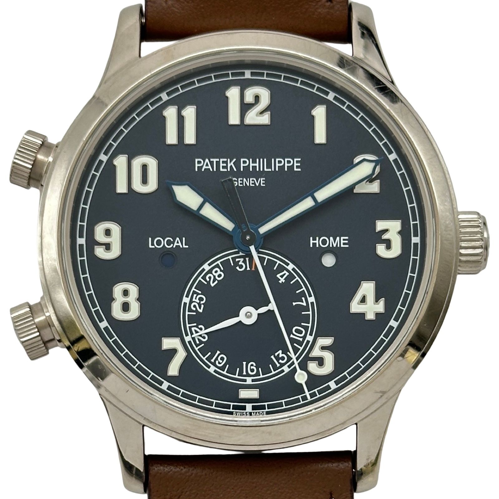 パテック・フィリップ PATEK PHILIPPE カラトラバ・パイロット・トラベルタイム 5524G‐001 ブラック ホワイトゴールド 自動巻き メンズ 腕時計