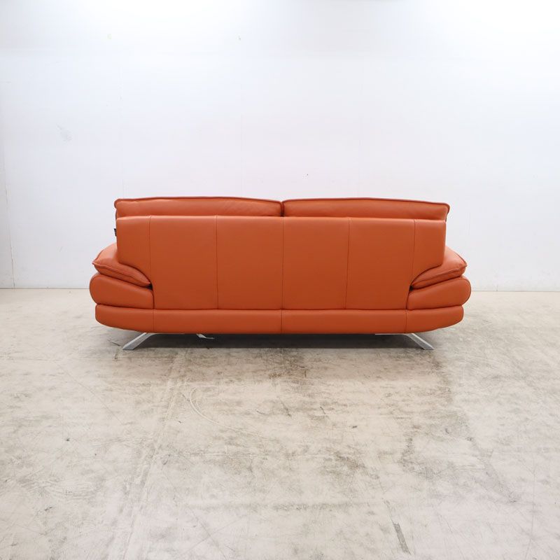 展示品 NICOLETTI ニコレッティ Success サクセス 3Pソファ/3人掛けソファ W2160 レザー/総革 イタリア製 オレンジ 65万