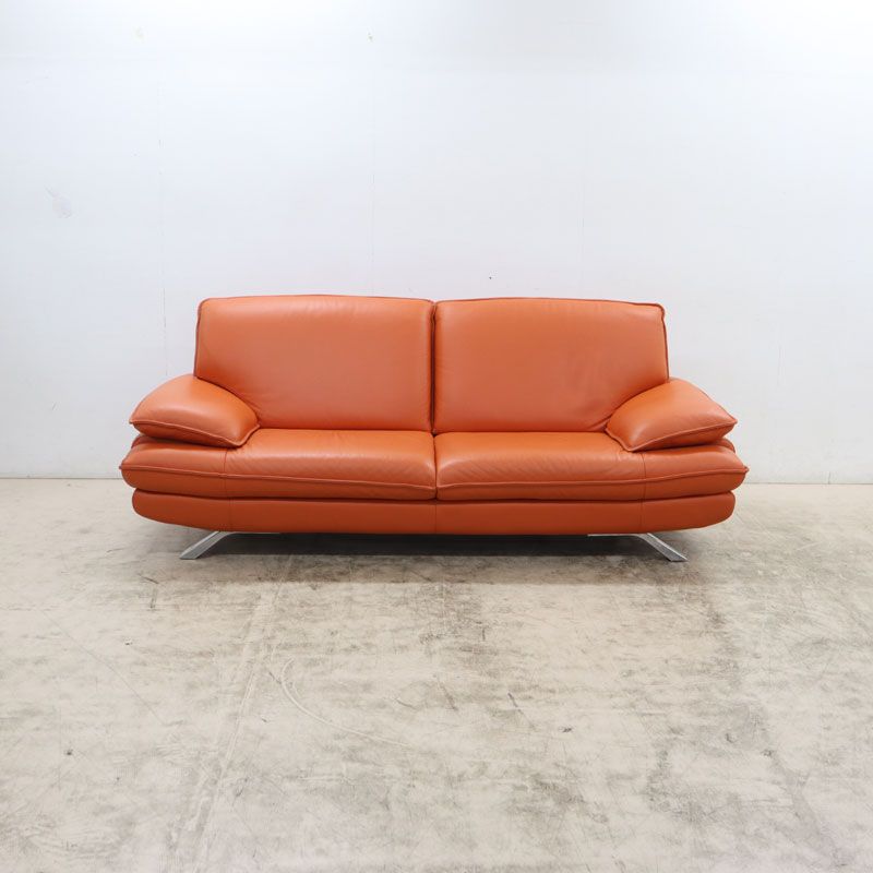展示品 NICOLETTI ニコレッティ Success サクセス 3Pソファ/3人掛けソファ W2160 レザー/総革 イタリア製 オレンジ 65万