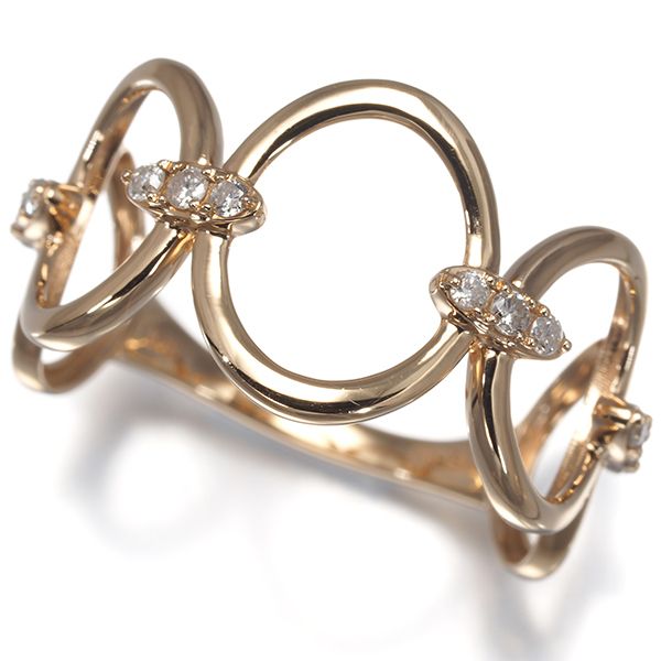 ダイヤ ダイヤモンド 0.15ct 透かし リング K18PG #198312