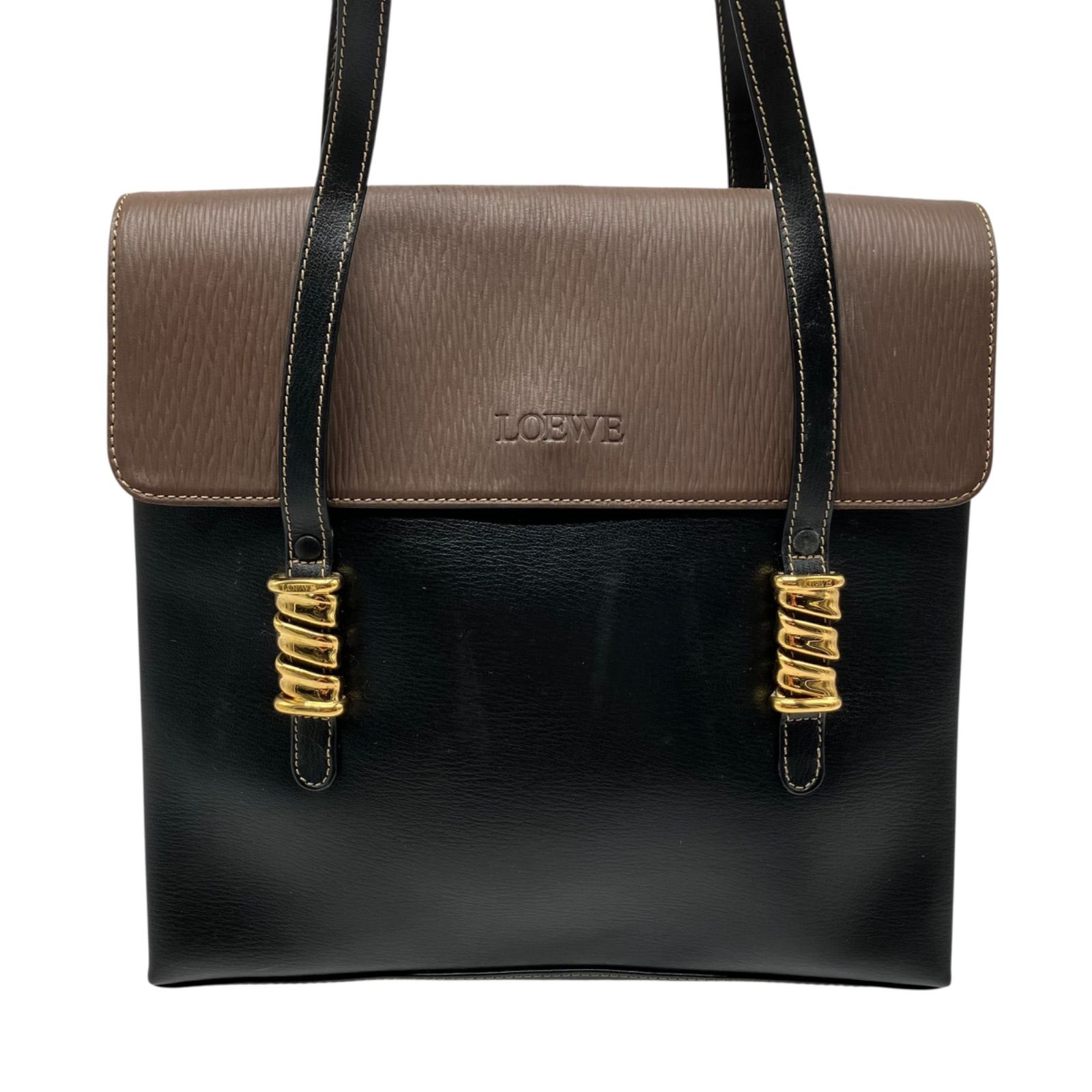 LOEWE ロエベ ベラスケス ショルダーバッグ コンビレザー ゴールド金具 sg/7.12/70】LOEWE（ロエベ）ベラスケス ショルダーバッグ ブラウンx