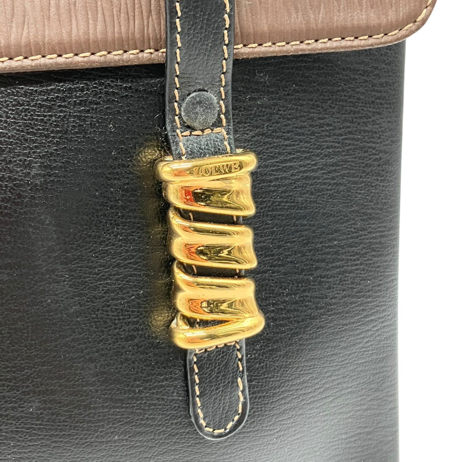 LOEWE ロエベ ベラスケス ショルダーバッグ コンビレザー ゴールド金具 sg/7.12/70】LOEWE（ロエベ）ベラスケス ショルダーバッグ ブラウンx