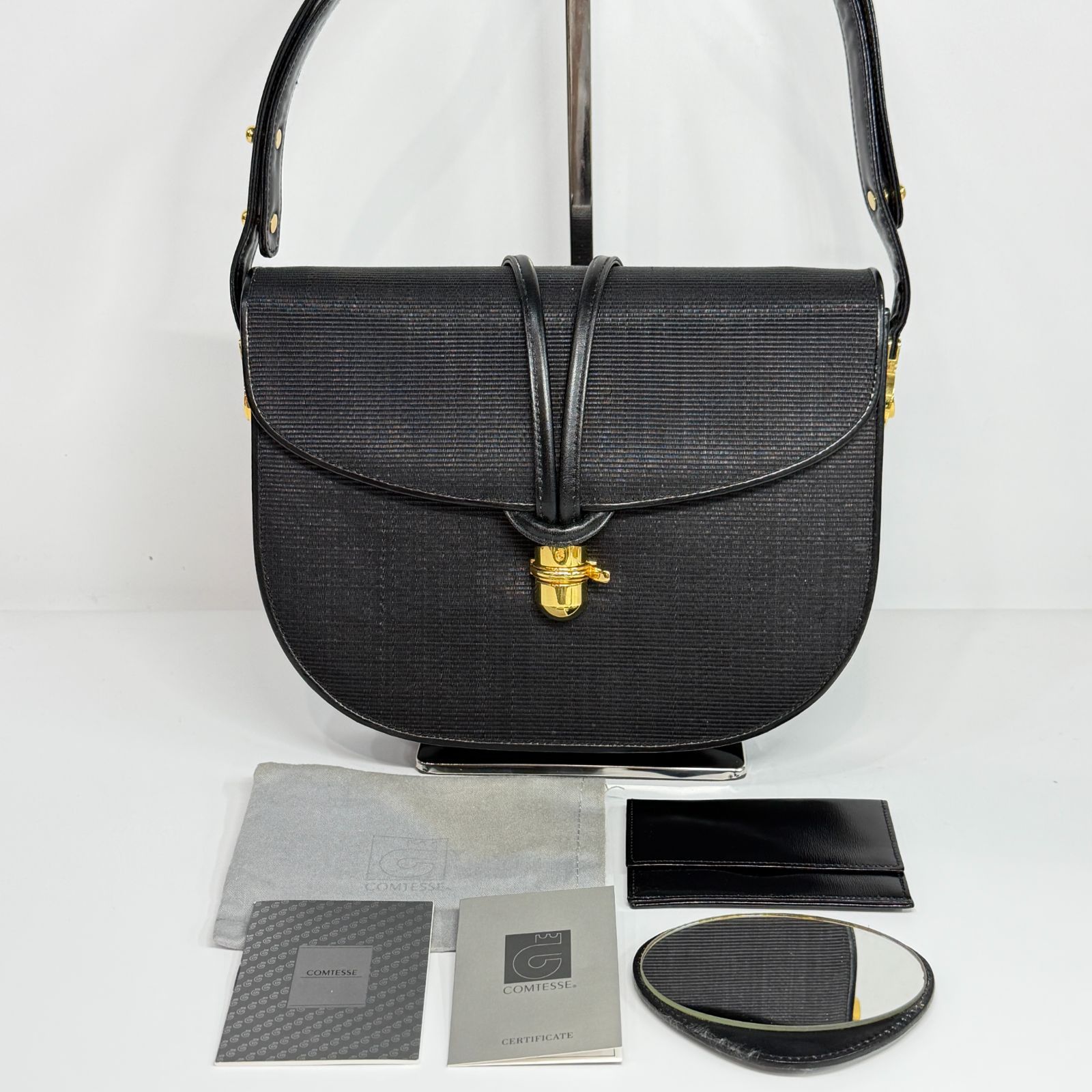 WB358 良品 COMTESSE コンテス ホースヘアー 馬毛 ショルダーバッグ