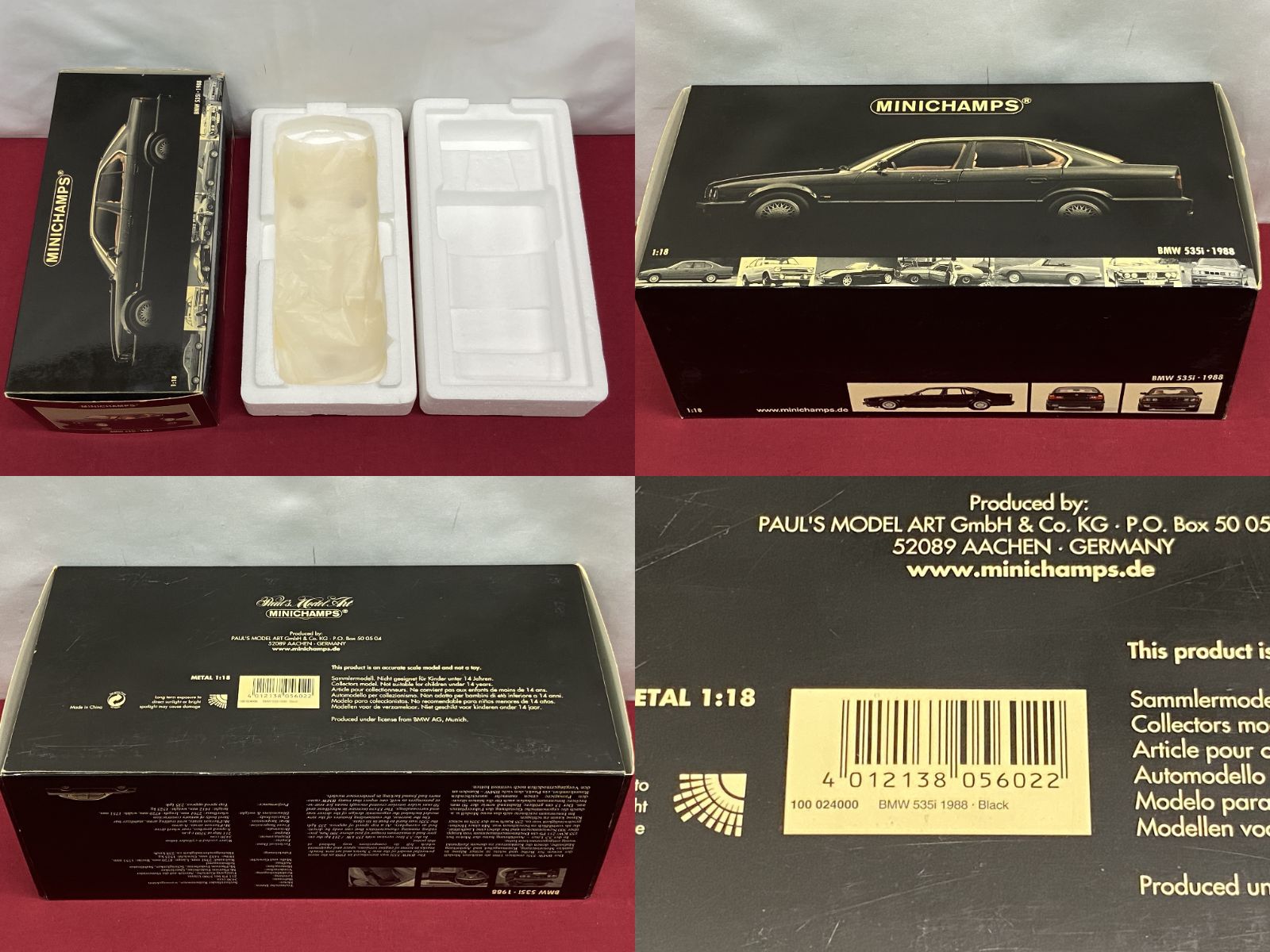 【カメ】MINICHAMPS ミニチャンプス 1/18 BMW 535i-1998 ミニカー 『箱イタミ有』 707