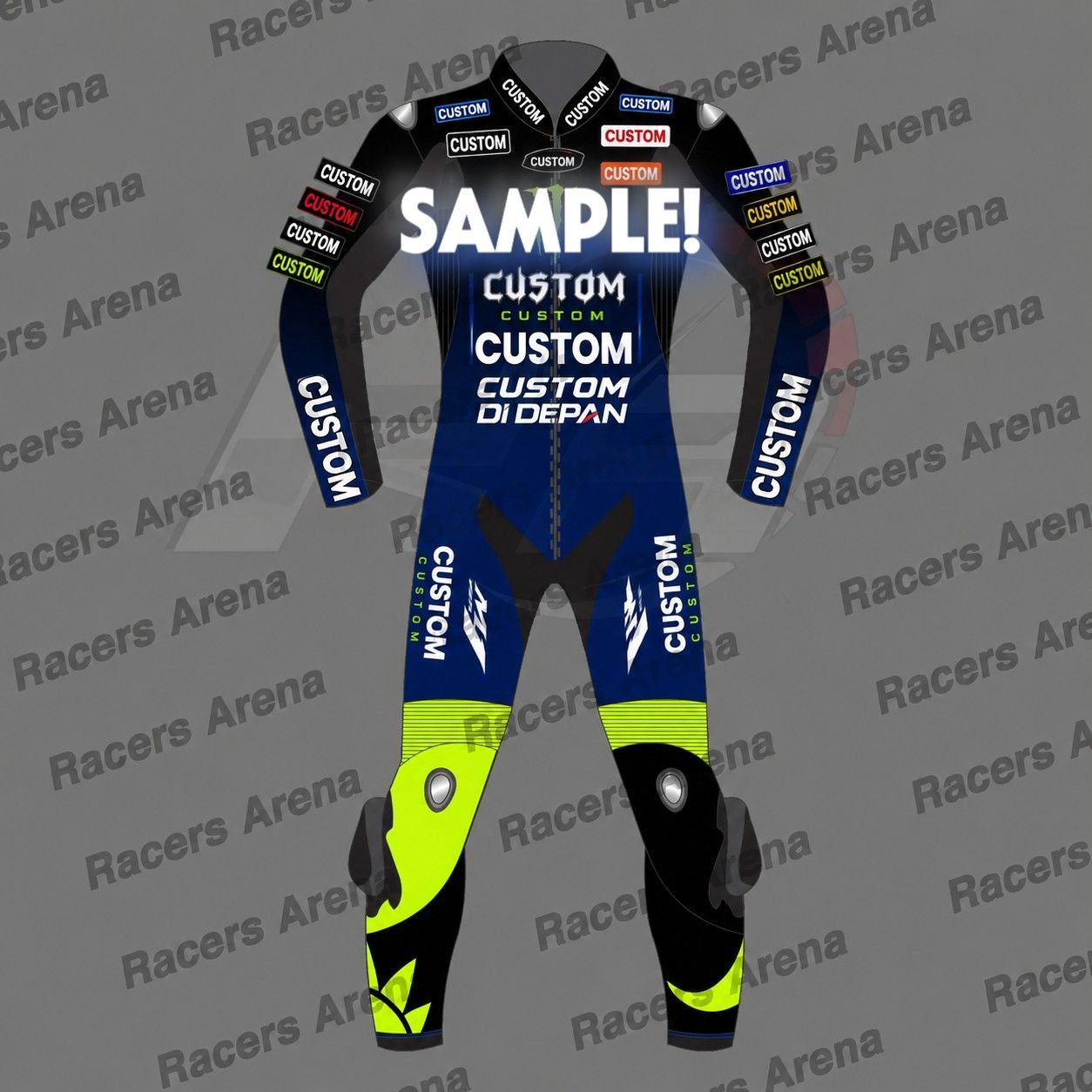 バレンティーノ ロッシ　2020 MOTOGP　レーシングレザースーツ　本革 レプリカ オーダーメイド ロゴ・デザイン変更無料 サイズ各種 送料無料 ★発送予定日: 8月30日