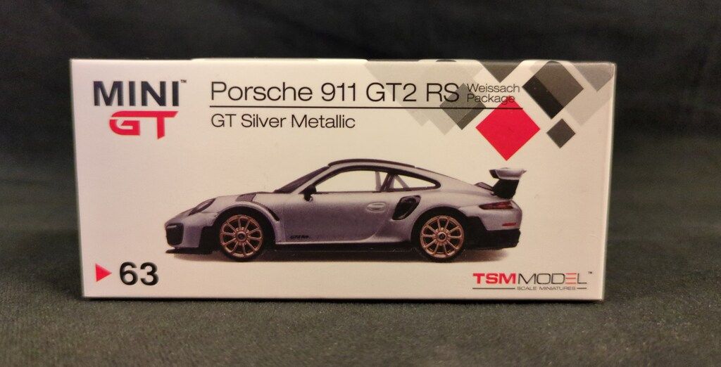 TSM MODEL 1/64MINI GT/トイザらスオリジナル Porsche 911 GT2 RS Weissach Package(GT Silver Metallic)(LHD) 63-TRU