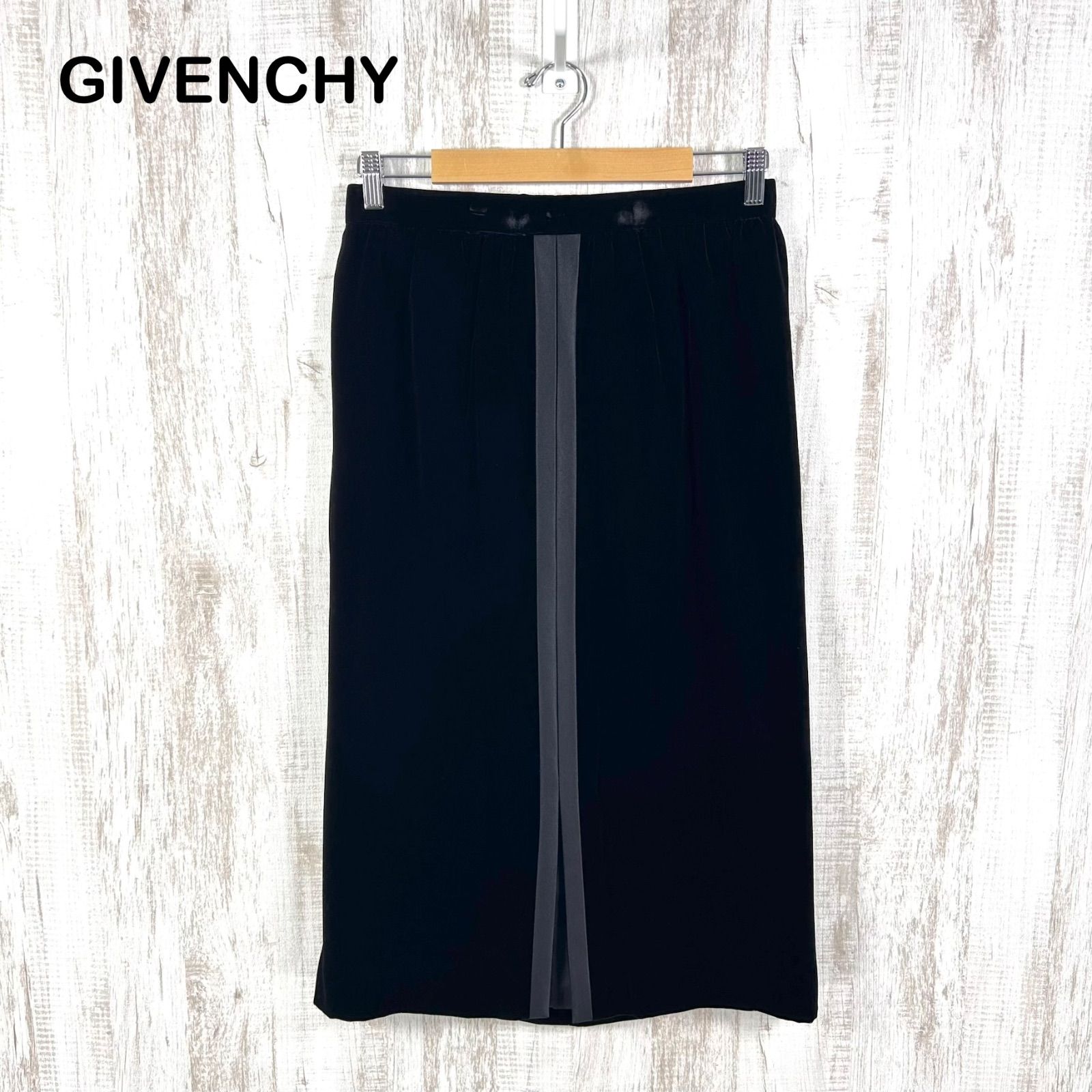 GIVENCHY ジバンシー フロントスリット ウール ベルベットタイト