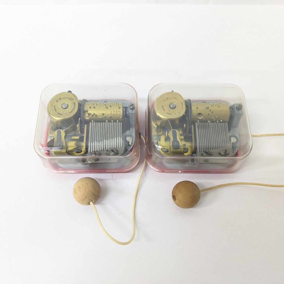 動作品 REUGE リュージュ 紐引き オルゴール 2個セット プルストリング