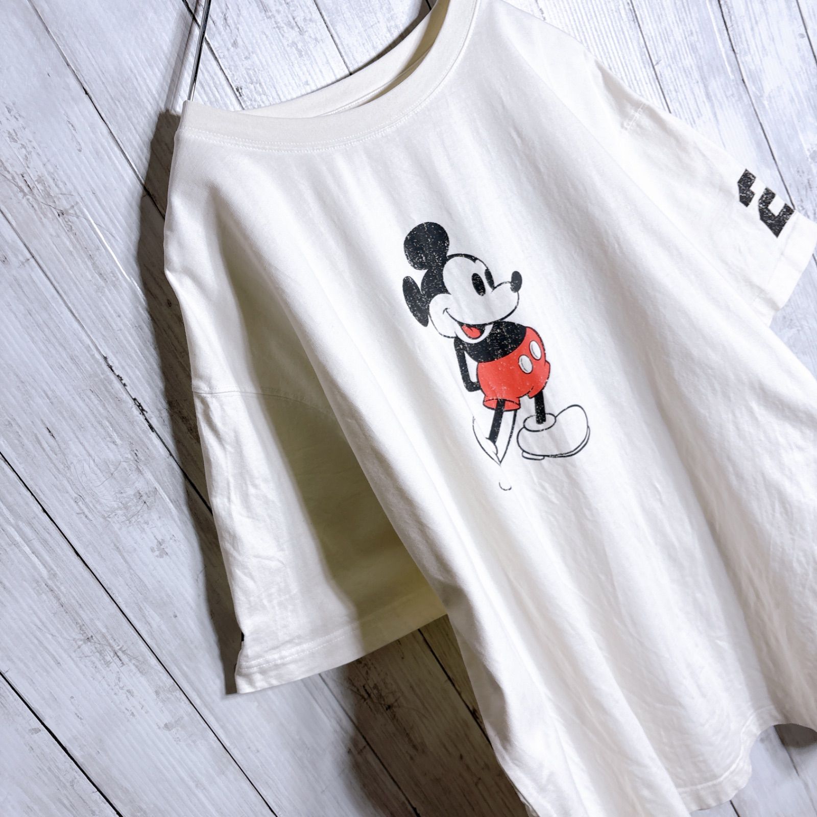 木村拓哉/在原みゆ紀】白足ミッキー DISNEY MICKEY T-SHIRT ディズニー