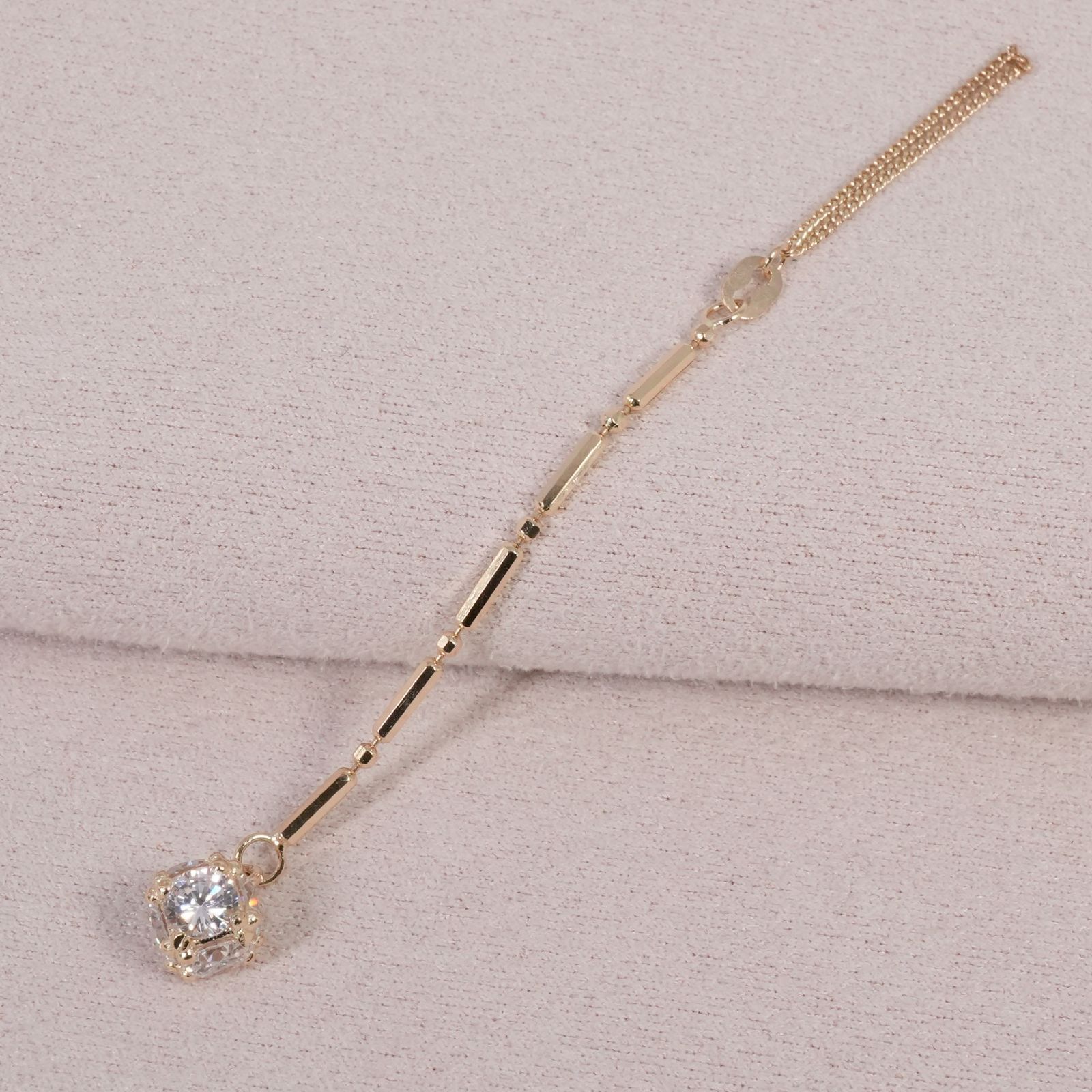 14K ネックレストップ ボール パヴェ チェーン ジルコニア /26-1190