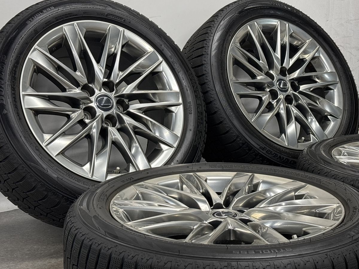 バリ溝 美品】レクサス LS500h 純正 19in 8.0J +25 PCD120 ダンロップ