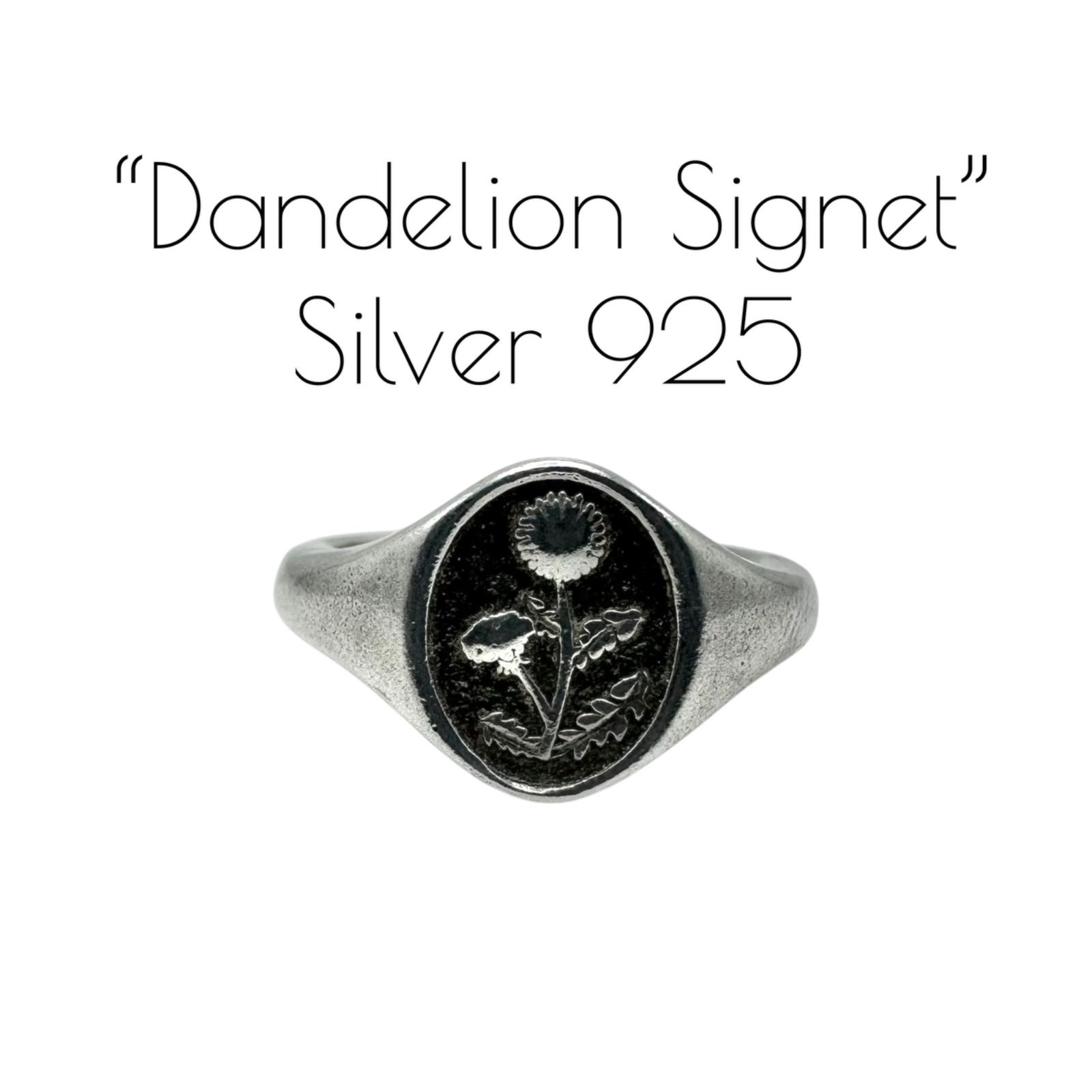 【真心の愛】 たんぽぽ シグネット Silver 925 刻印 90s Vintage Design Ring シルバー ヴィンテージ デザイン リング 10号 レディース ユニセックス ダンデライオン 一点もの ユニーク