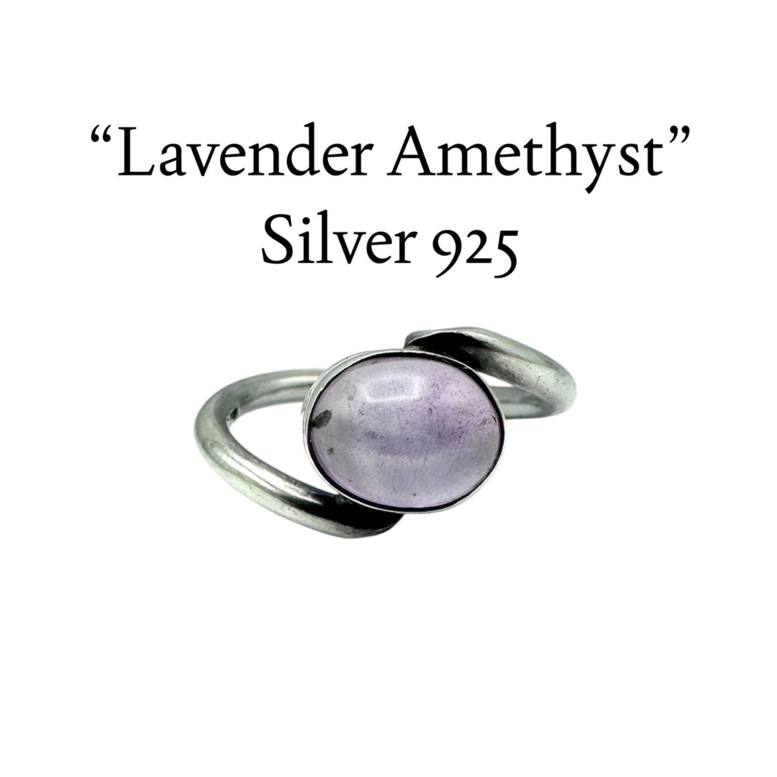 【淡い紫】 アメジスト 天然石 Silver 925 刻印 Design Ring シルバー デザイン リング 10号 10.5号 クラシック レディース 一点もの