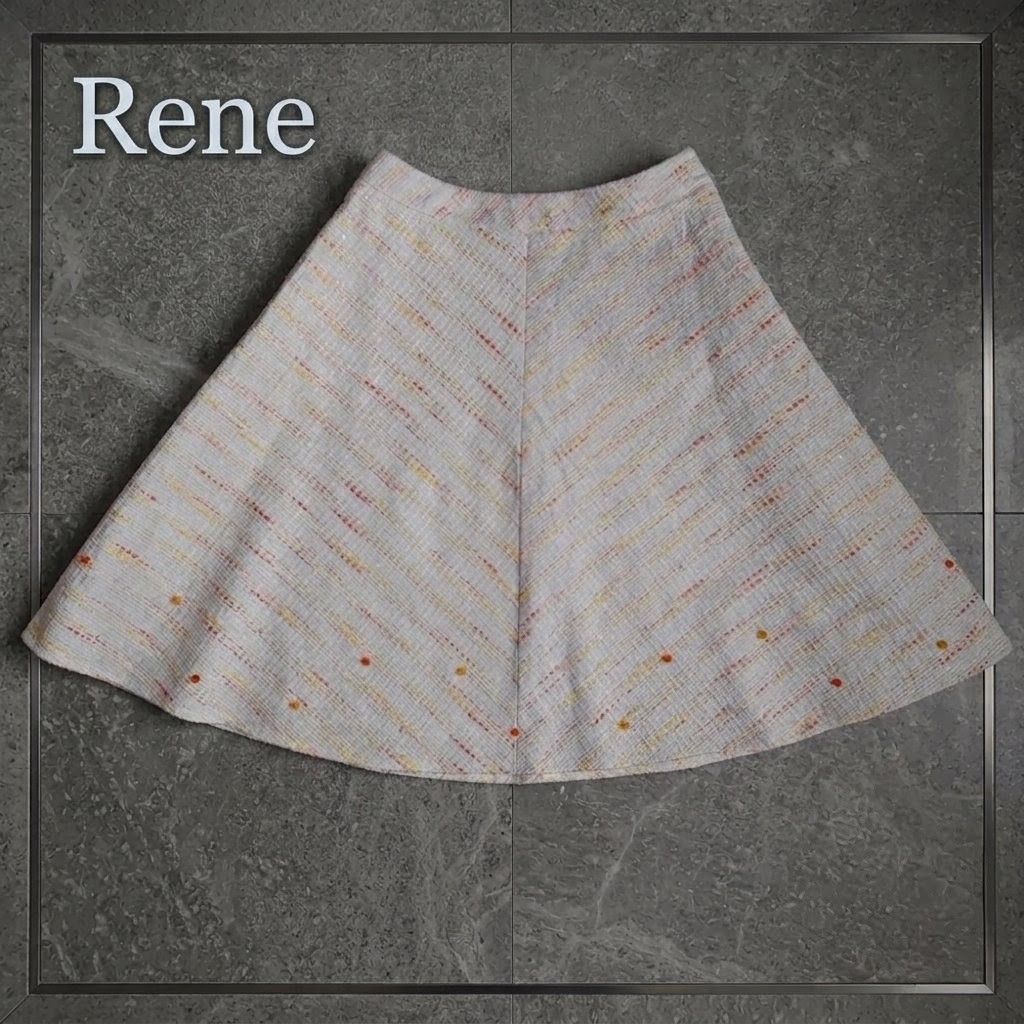 極美品！ Rene ルネ ポップスカート サイズ36 ライトツイード 定価