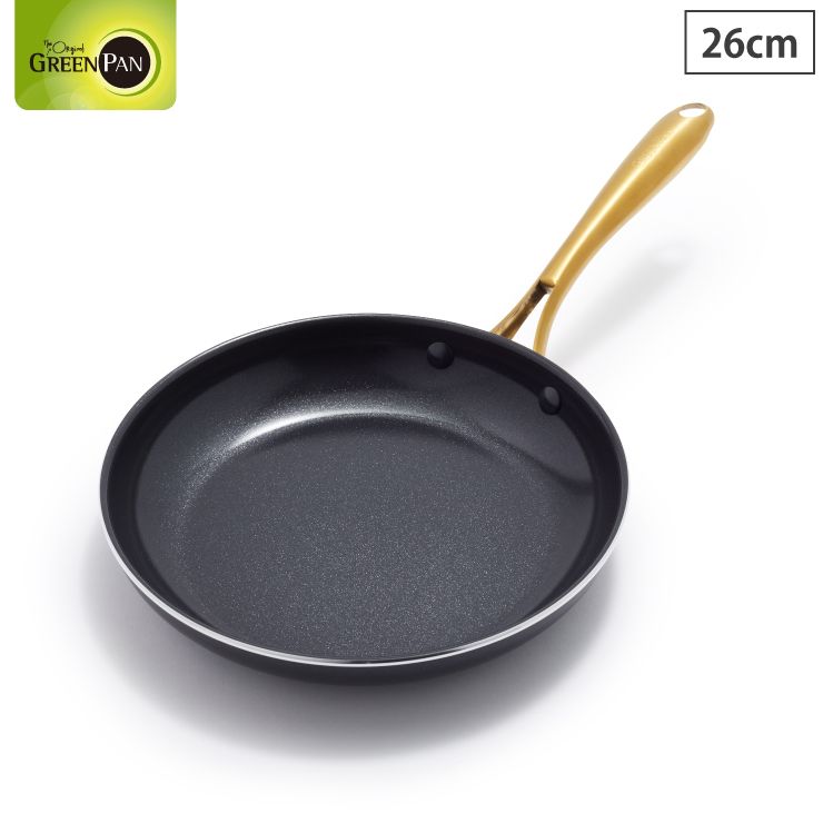 新品 グリーンパン ストゥディオ フライパン 26cm IH対応 GREENPAN【フライパン 鍋 軽量 直火 オーブン調理 調理器具 アルミ セラミックコーティング PFOA PFASフリー フッ素不使用】 7,838円