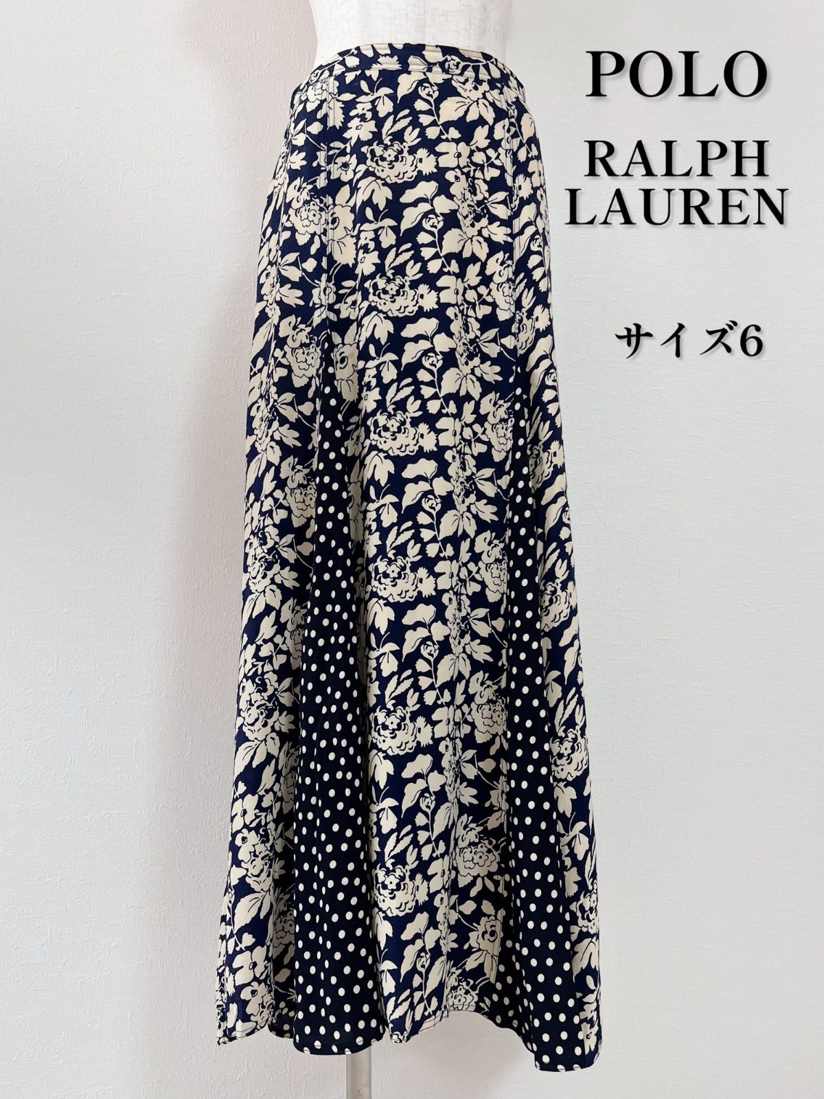 POLO Ralph lauren 花柄×ドット柄 フレアースカート POLO RALPH LAUREN ポロラルフローレン パネルスカート 花柄 ドット