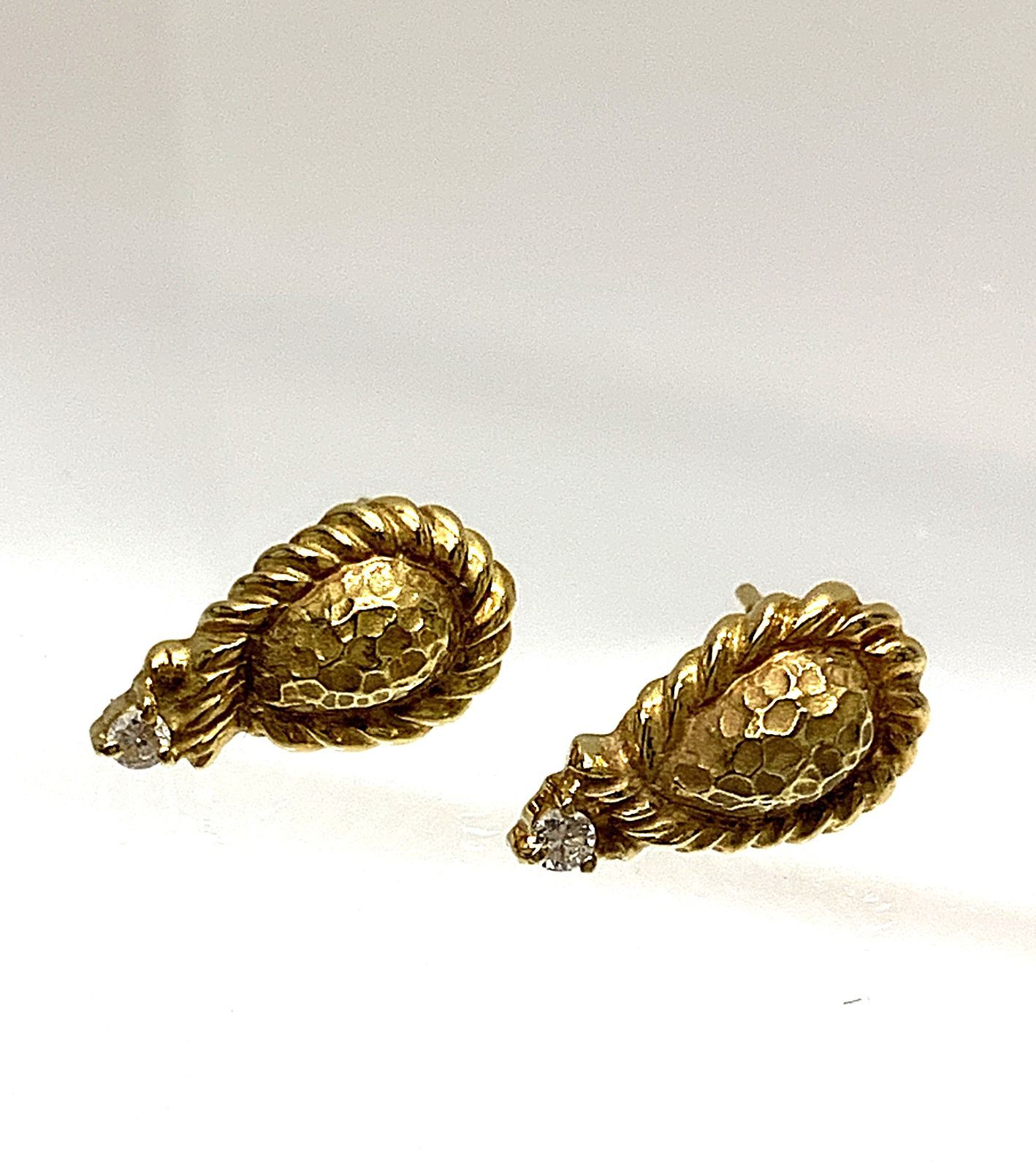 K18 CELINE Celine Drop Diamond 0.03 Ct Earrings 3.8 g Drop Shape No Catch 18K Gold